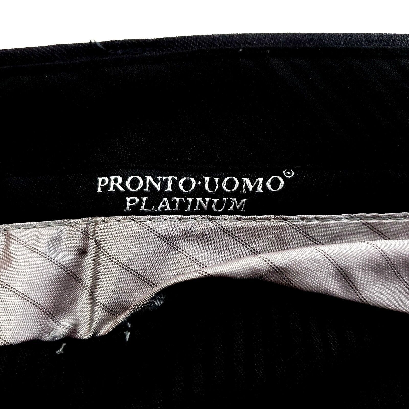 Pronto Uomo Pronto Uomo Platinum Super 100s Wool Gray Mid Rise Dress Pan Size 36R - 3 Thumbnail