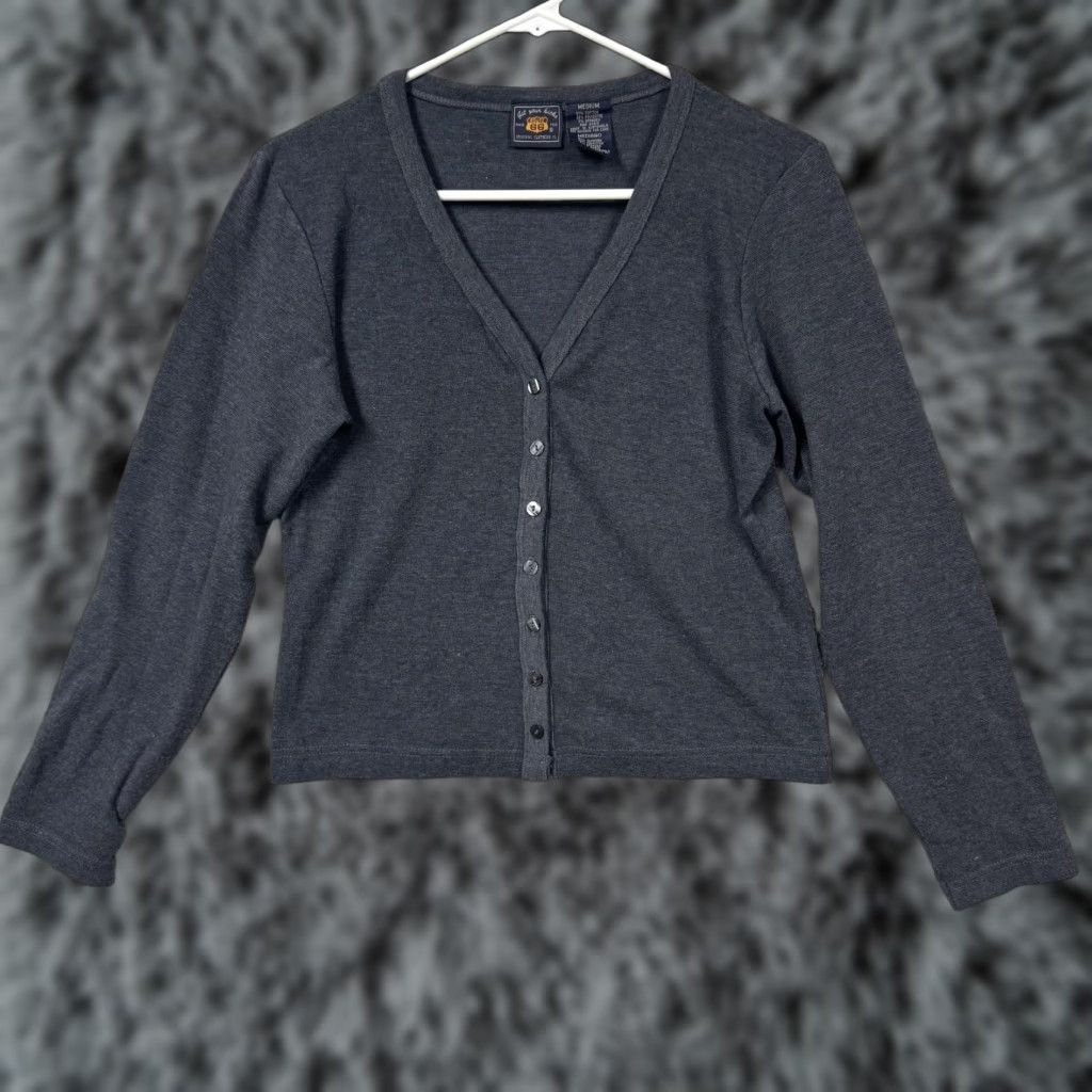 Route 66 Route 66 Cardigan Sweater M Women Gray Solid Knit V-Neck Button Front Office Casual Minimalist Size M / US 6-8 / IT 42-44 - 1 Thumbnail
