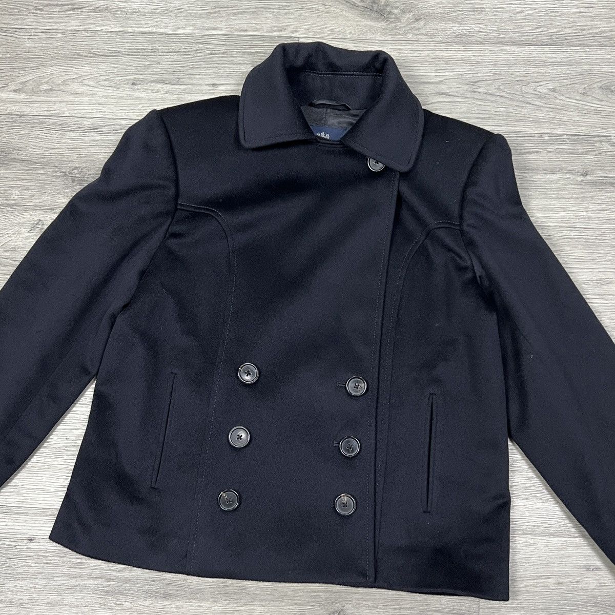 Aquascutum Aquascutum Black Double Breasted Wool Peacoat Jacket Size XL / US 12-14 / IT 48-50 - 2 Thumbnail