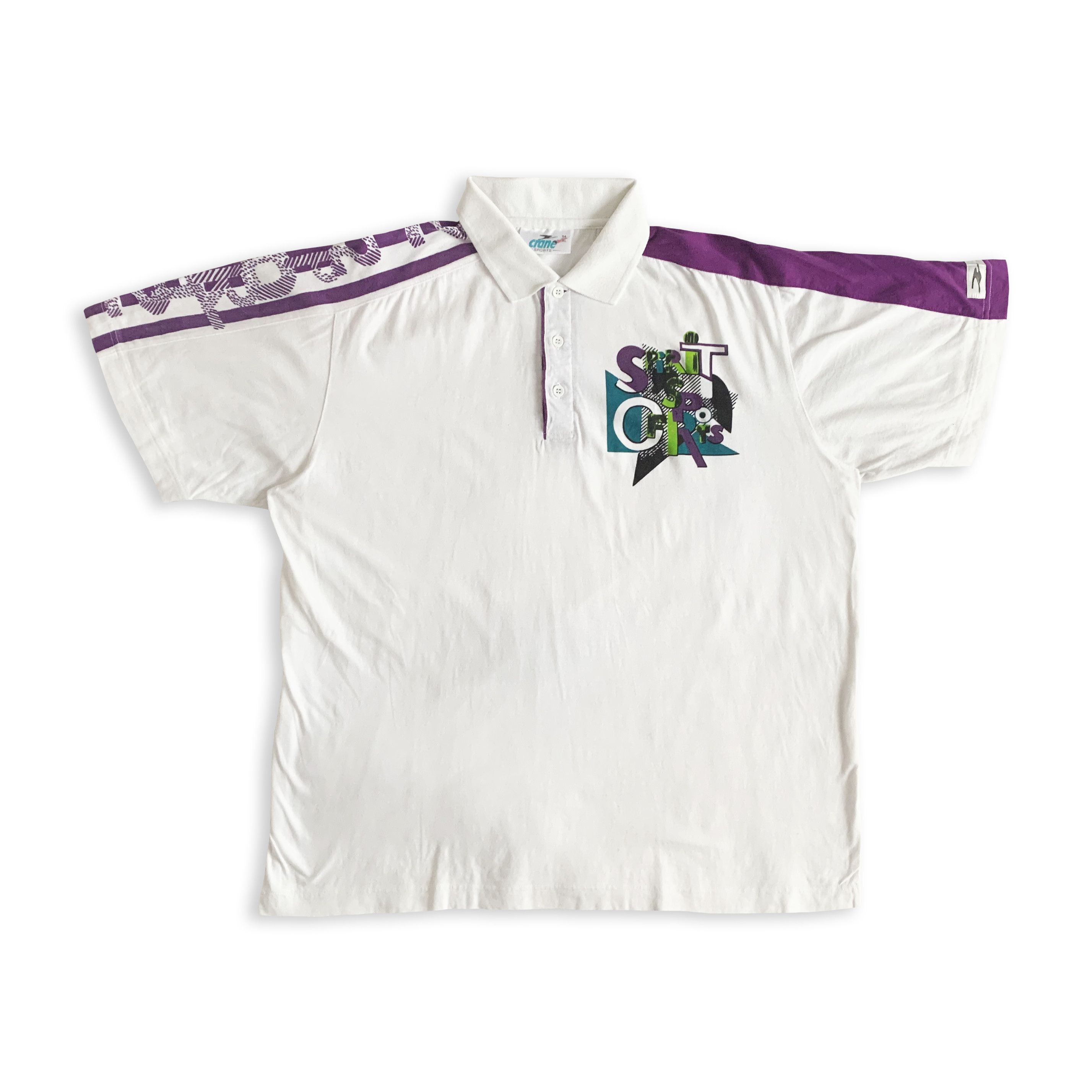 Vintage Vintage 90s Polo Shirt Short Sleeve Tee Funky Oversize Basic Size US XL / EU 56 / 4 - 2 Thumbnail