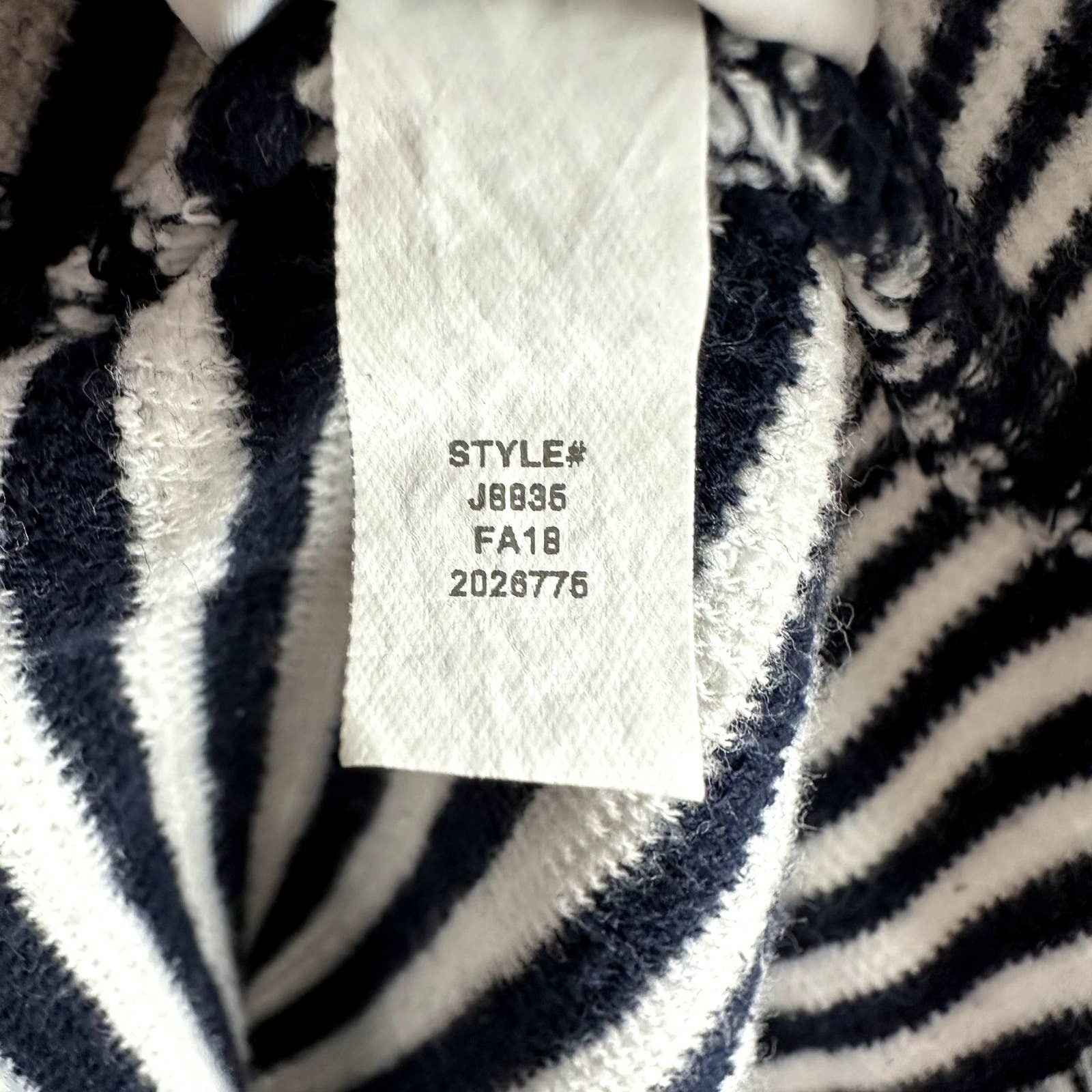 J.Crew J Crew Blue White Stripe Funnel Neck Tunic Waffle Knit XS Size XS / US 0-2 / IT 36-38 - 8 Thumbnail