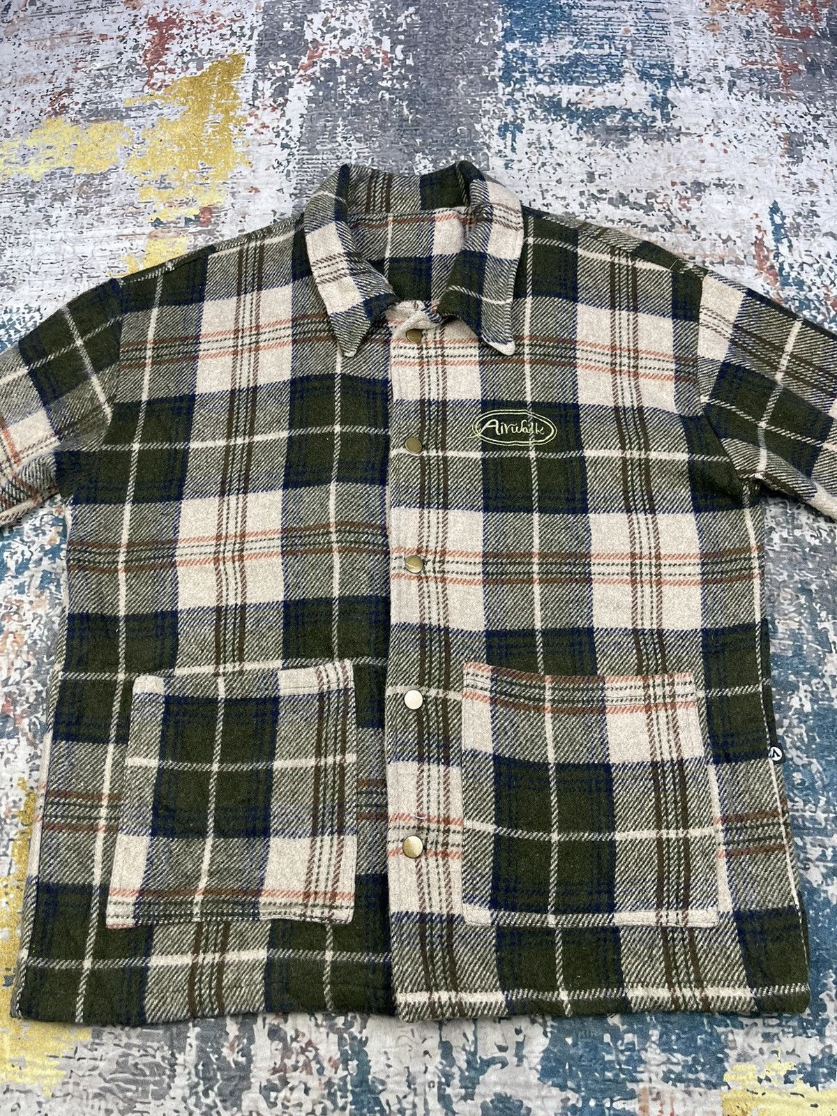 Airwalk Vintage 70/80s Airwalk Checkered Wool Work Jacket Size US L / EU 52-54 / 3 - 8 Thumbnail