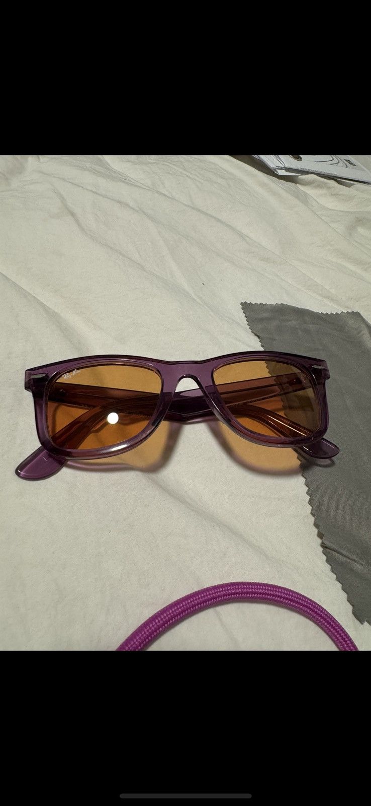 image of Rayban Wayfarer Colorblock Sunglasses Size L in Pink, Men's
