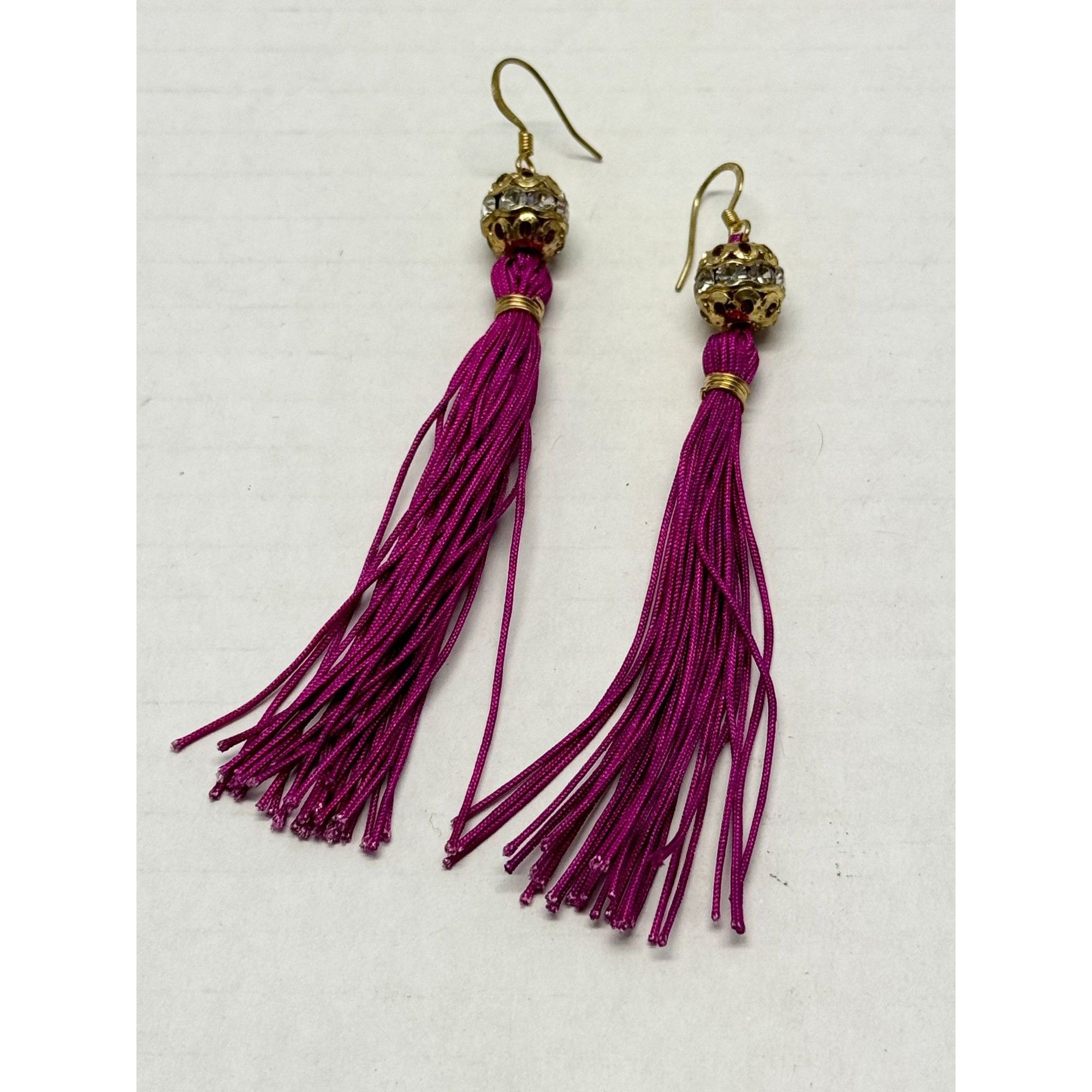 Vintage Vintage pink tassel rhinestone earrings Size ONE SIZE - 4 Thumbnail