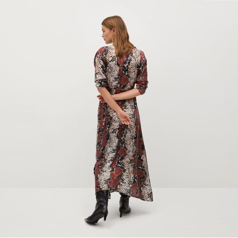 Mango NWT New $99 Mango MNG Snake Print Gown Midi Dress Size S Size S / US 4 / IT 40 - 2 Thumbnail