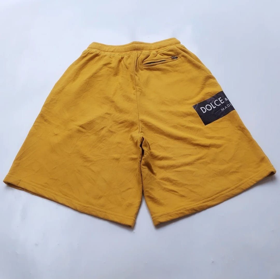 Dolce & Gabbana Dolce & Gabbana Yellow Logo Sweat Shorts Size US 30 / EU 46 - 15 Thumbnail