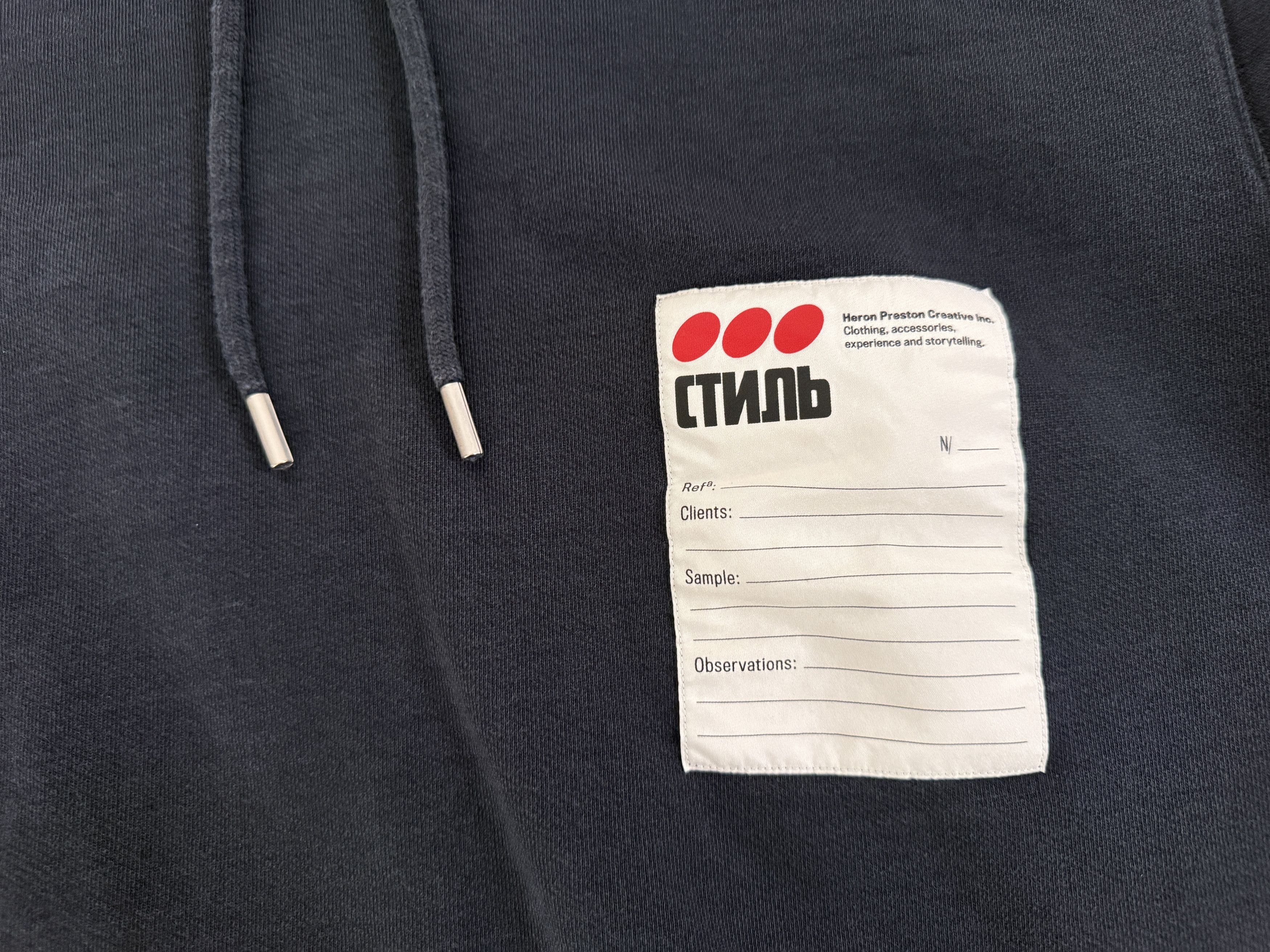 Heron Preston Heron Preston Sticker Label Hoodie - Navy Men's S Size US S / EU 44-46 / 1 - 4 Thumbnail