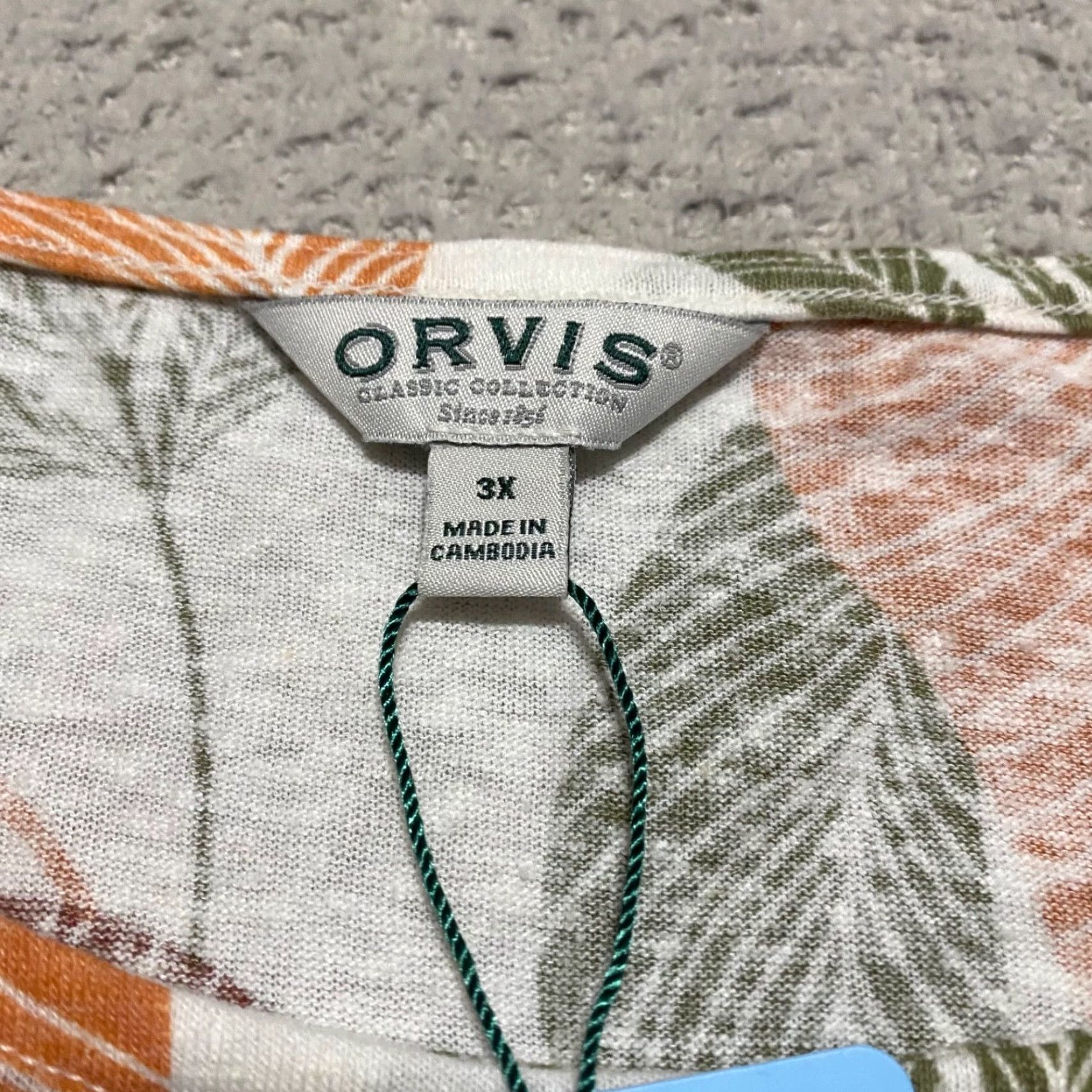 Orvis NWT Orvis Womens 3X Plus Top Multicolor Floral Short Sleeve Round Neck New Size XXL / US 16-18 / IT 52-54 - 3 Thumbnail