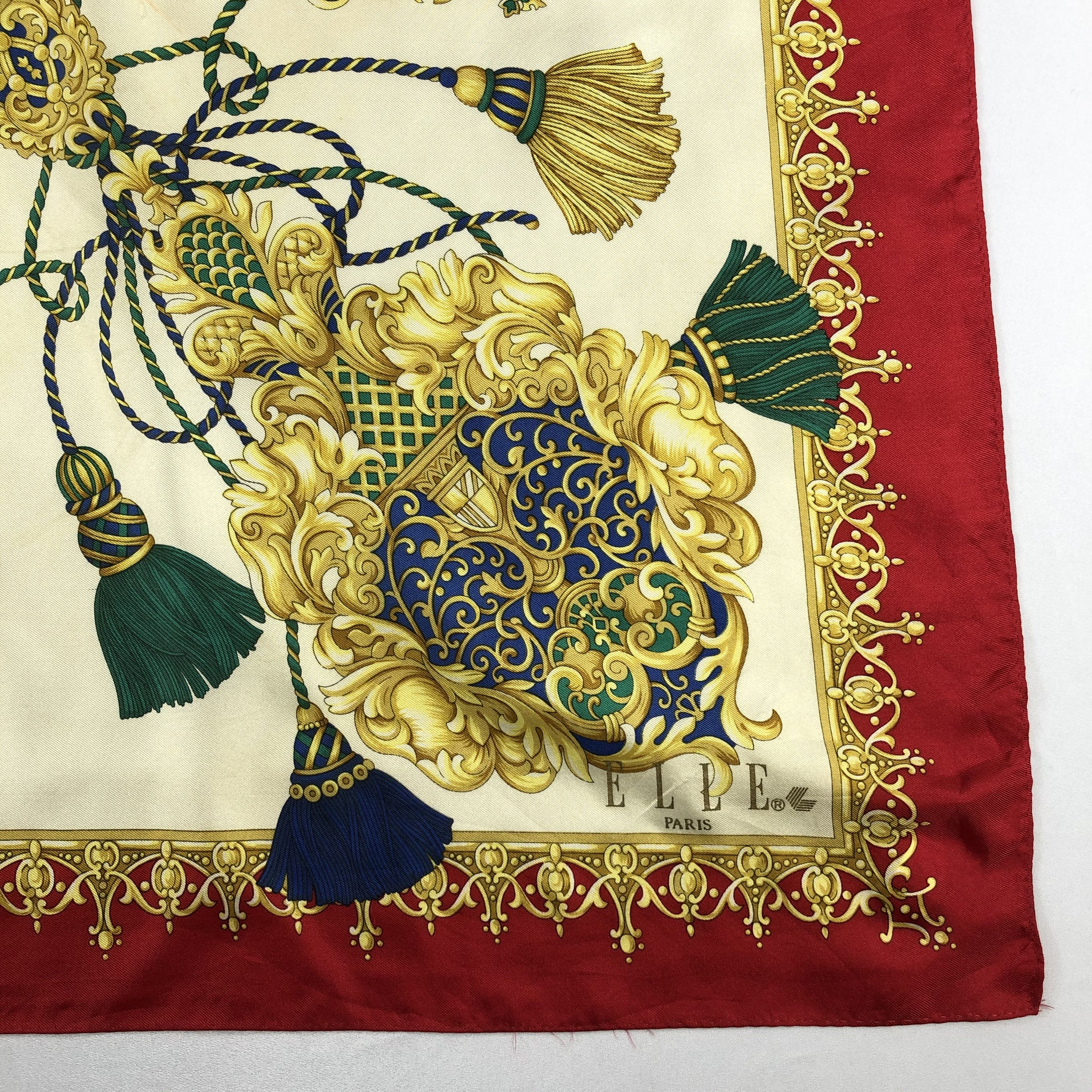 Vintage Vintage Elle Paris Silk Scarf Size ONE SIZE - 4 Thumbnail