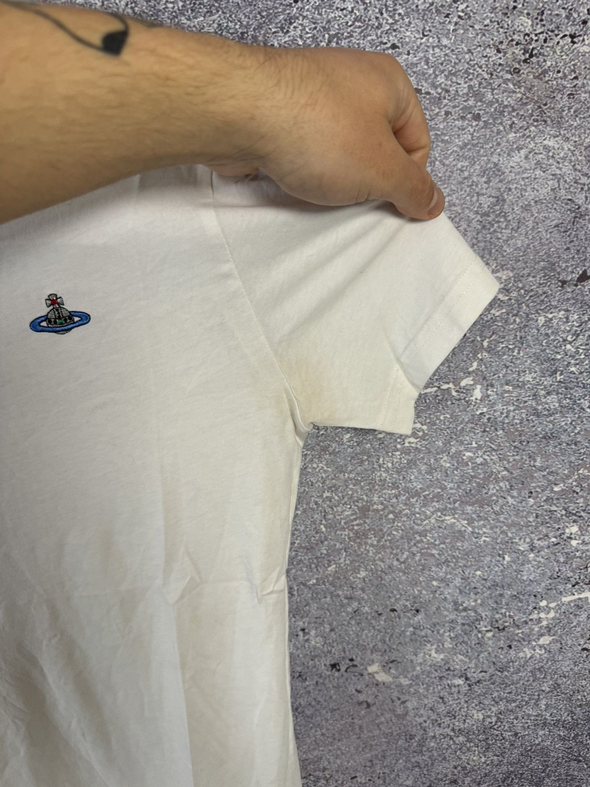 Vivienne Westwood Vivienne Westwood Orbital Embroidered White Men’s T Shirt Size US M / EU 48-50 / 2 - 10 Thumbnail