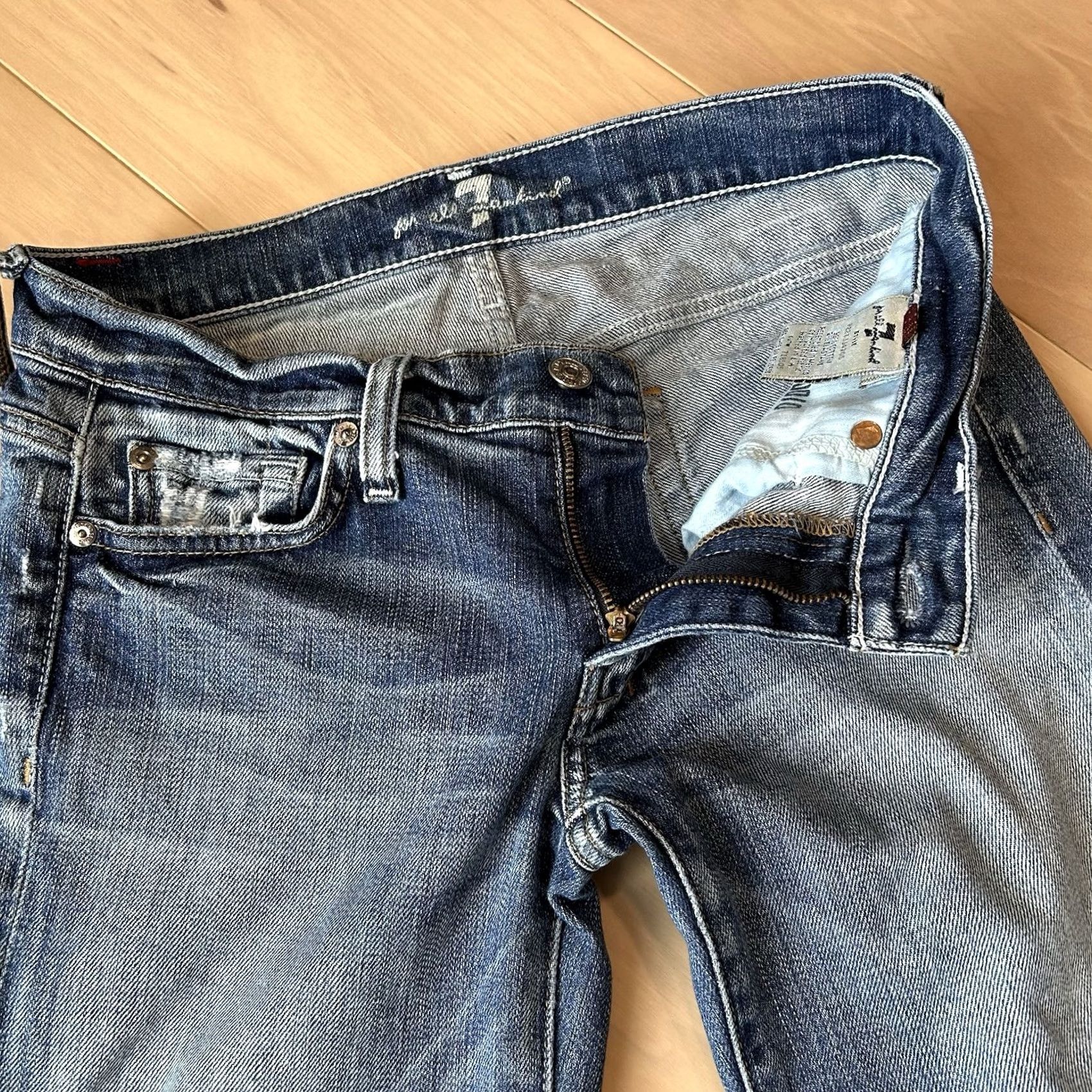 7 For All Mankind 7 For All Mankind Dojo Crop Denim Blue Jeans Women’s 27x21 Size 27" / US 4 / IT 40 - 4 Thumbnail