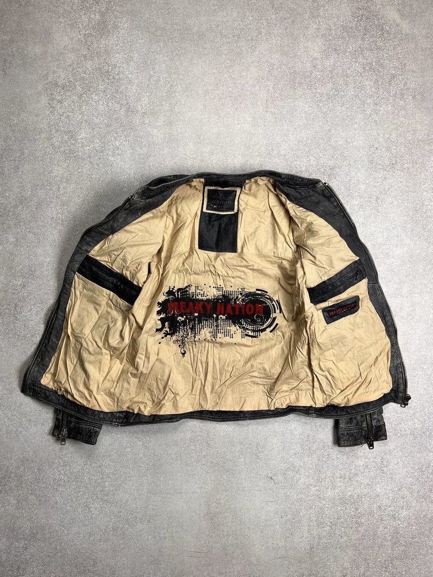 Other VINTAGE GENUINE LEATHER GRUNGE ABSTRACT JACKET Y2K L Size US L / EU 52-54 / 3 - 3 Thumbnail