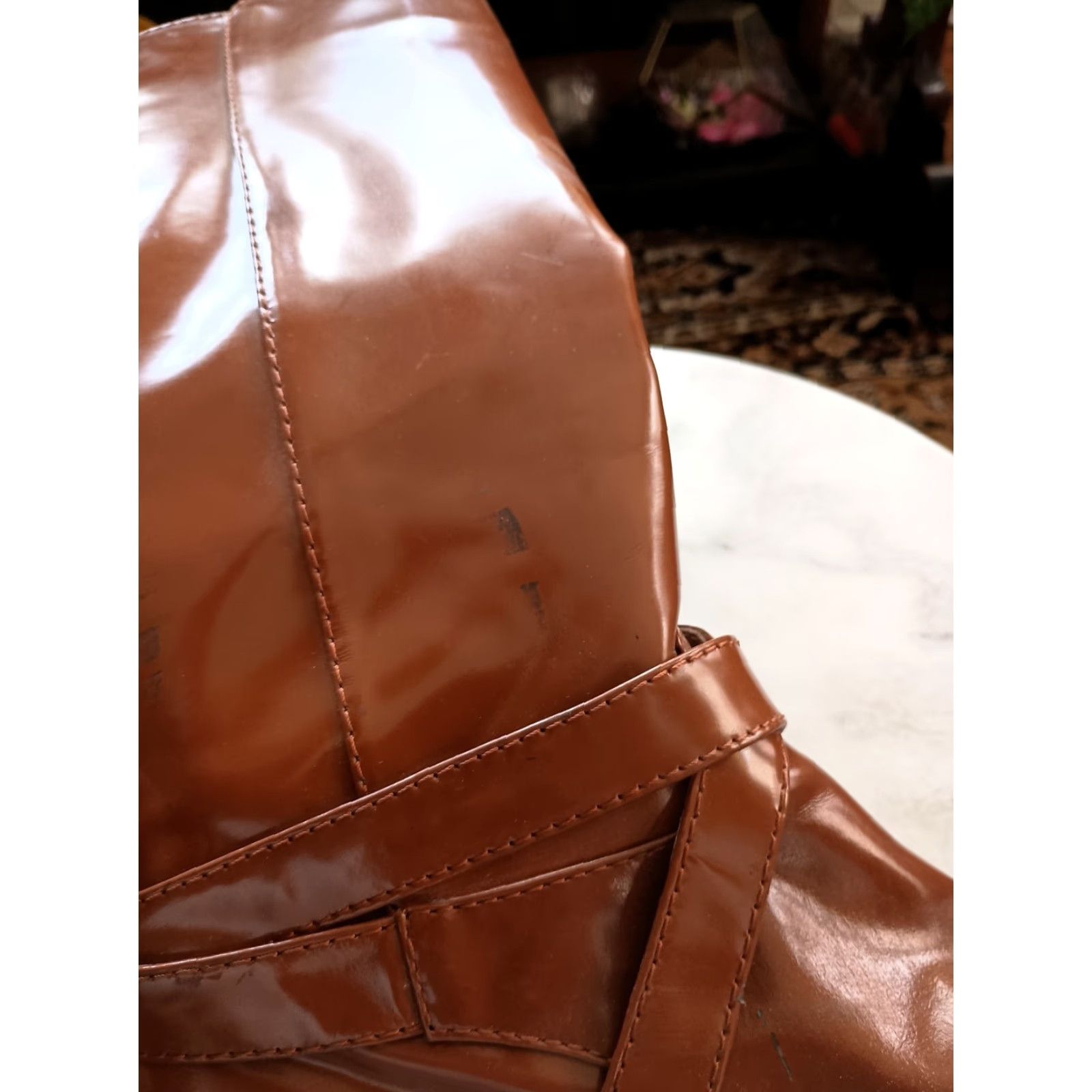 Marc Jacobs VINTAGE Marc Jacobs Boots Brown Patent Leather 39 8 US Women Mid Calf Biker Shaft 16 in Mens Womens Girls Tags: none Size US 8 / IT 38 - 5 Thumbnail