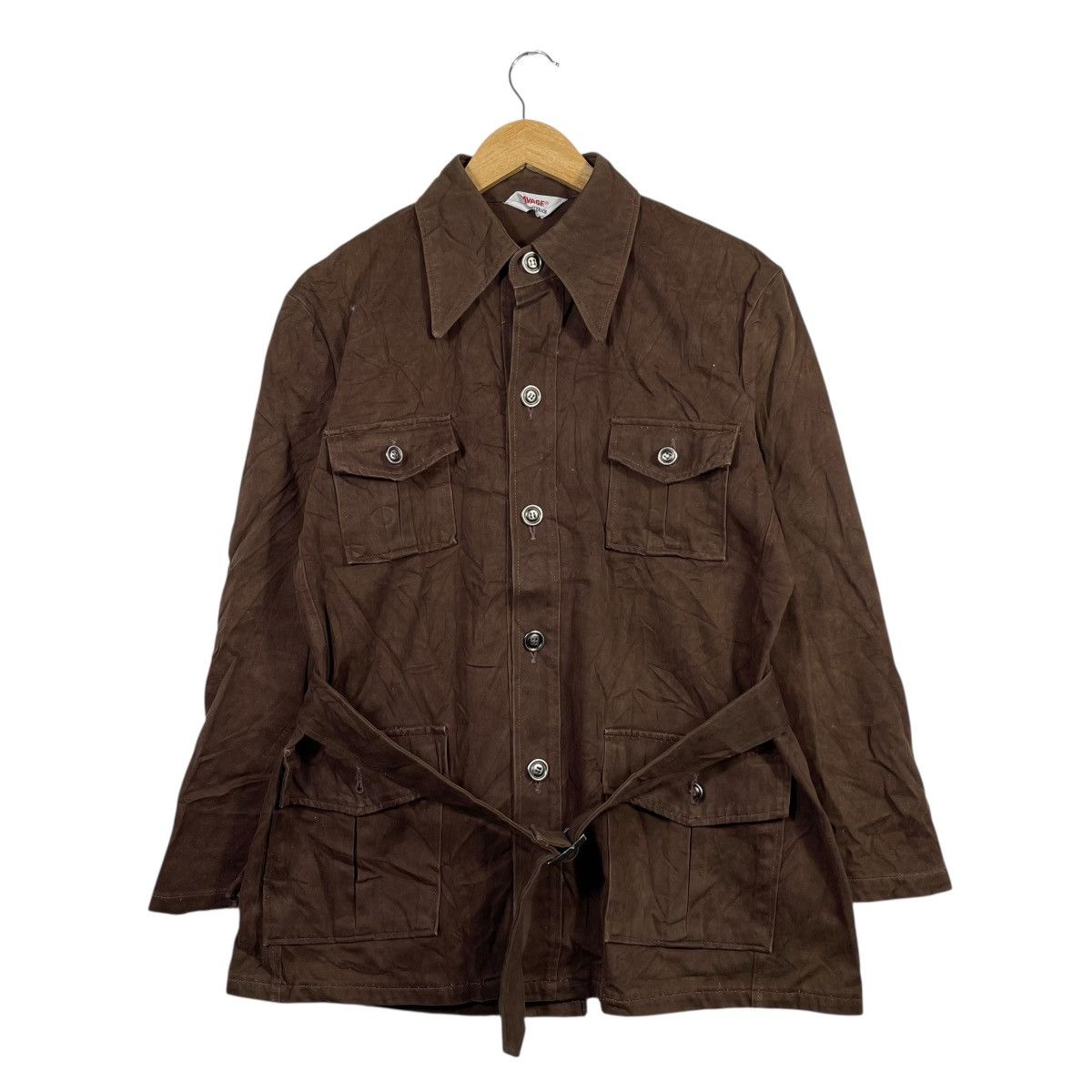 Vintage Savage George Custer & Co Brown Field Jacket Belted Safari Size US M / EU 48-50 / 2 - 1 Thumbnail
