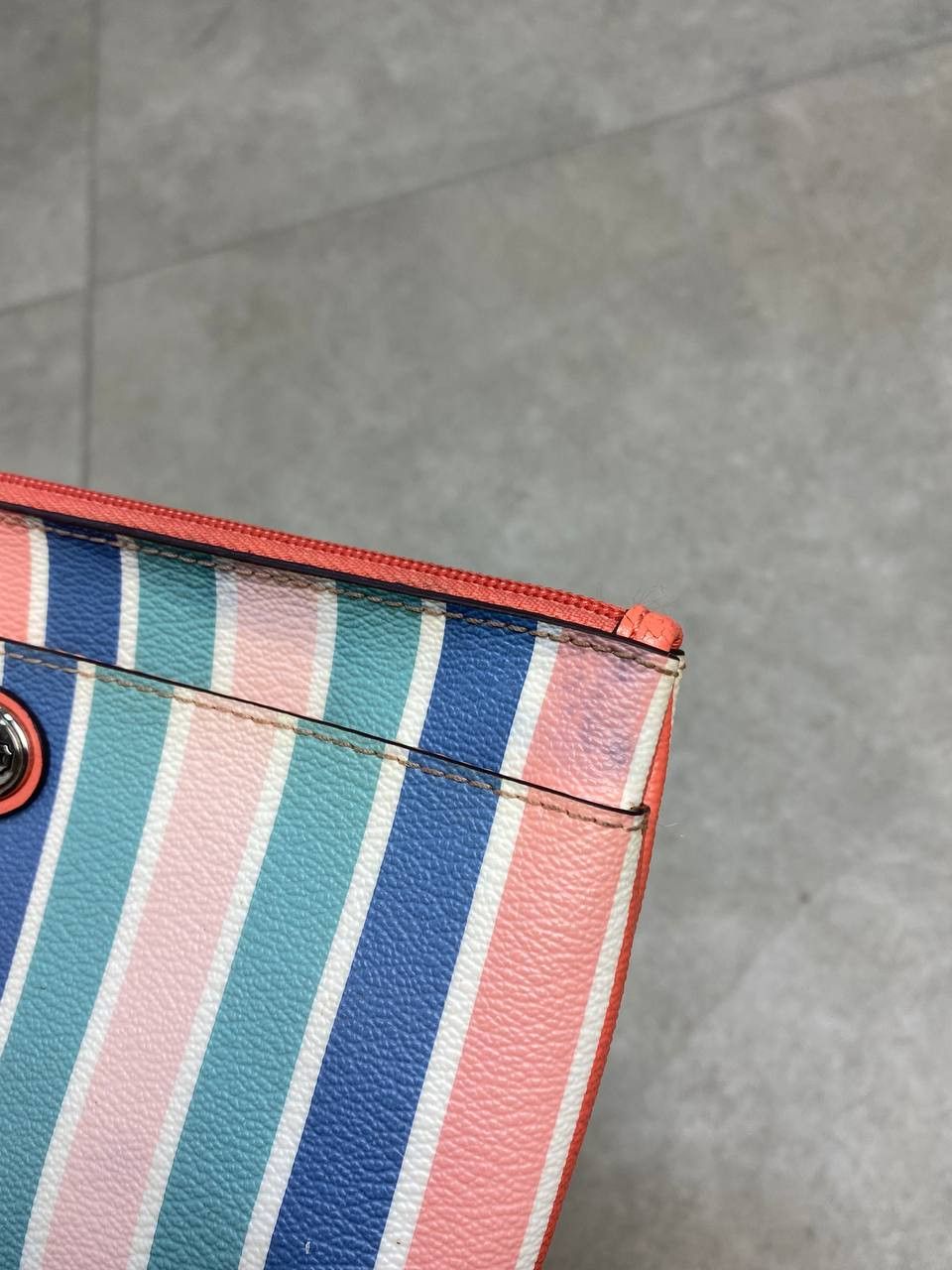 Coach Coach F51319 Peyton Multistripe Wristlet Clutch Bag Size ONE SIZE - 15 Thumbnail