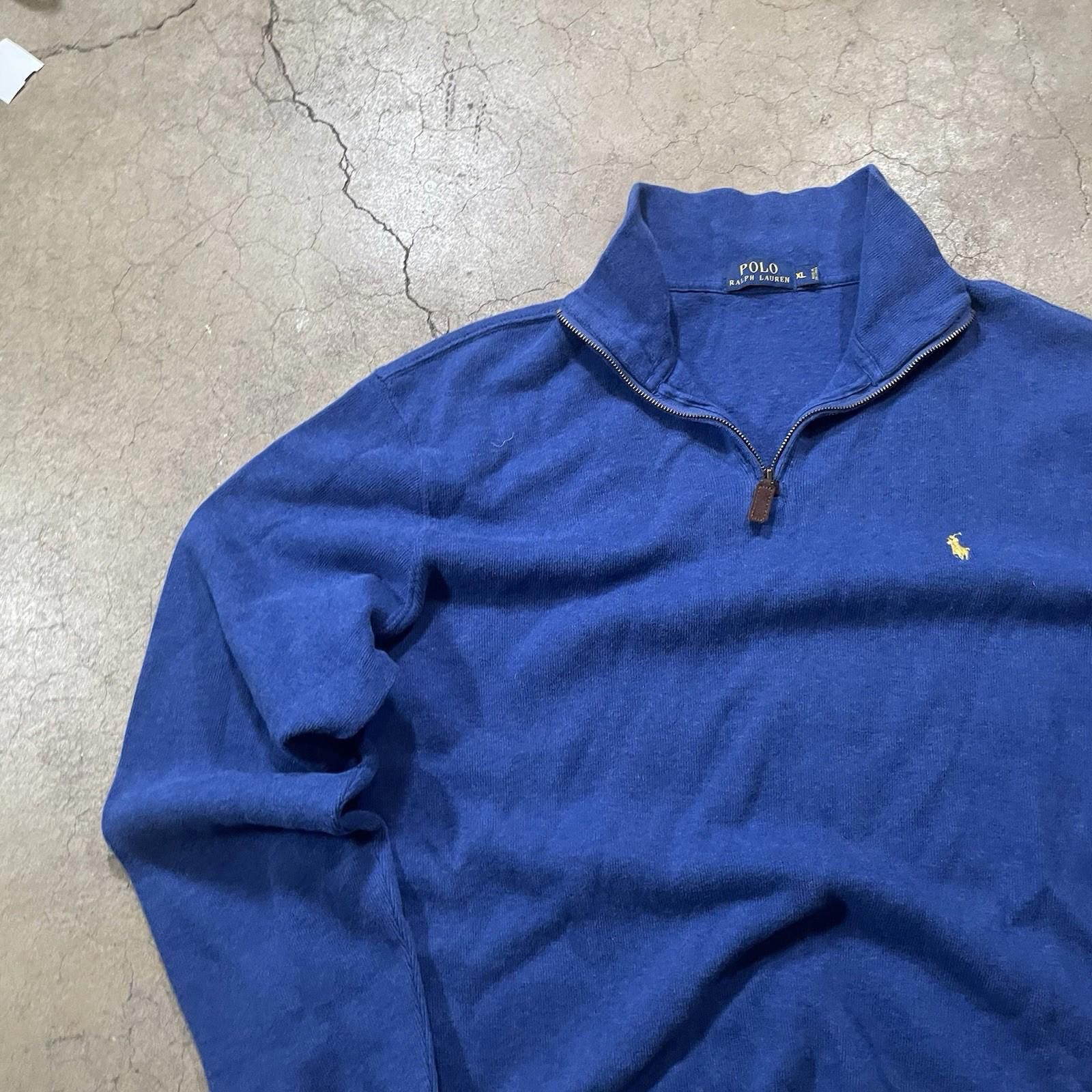 Polo Ralph Lauren Polo Ralph Lauren Sweater Mens XL Blue 1/4 Zip Pullover Size US XL / EU 56 / 4 - 3 Thumbnail