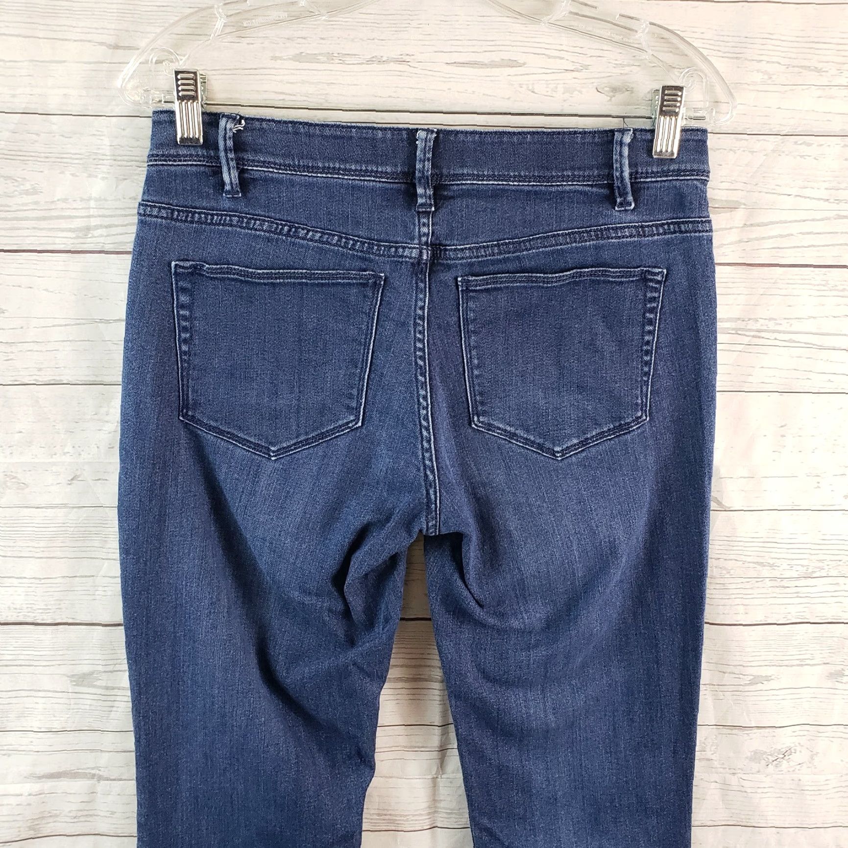 J. Jill J. Jill Womens Slim Leg Jeans 6 Blue Dark Wash Low Rise Denim Cotton Blend Inseam 29.5" Vintage No Size 28" / US 6 / IT 42 - 4 Thumbnail