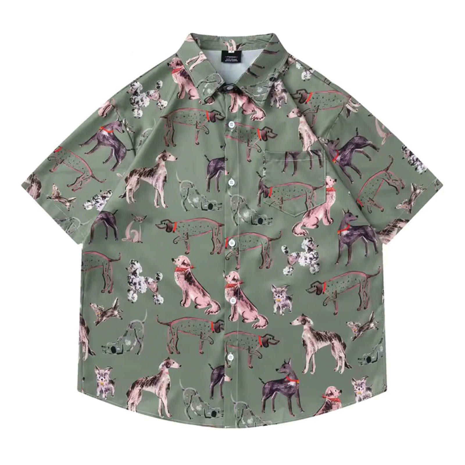 Vintage Dog Print Short Sleeve Shirt Size US L / EU 52-54 / 3 - 1 Thumbnail
