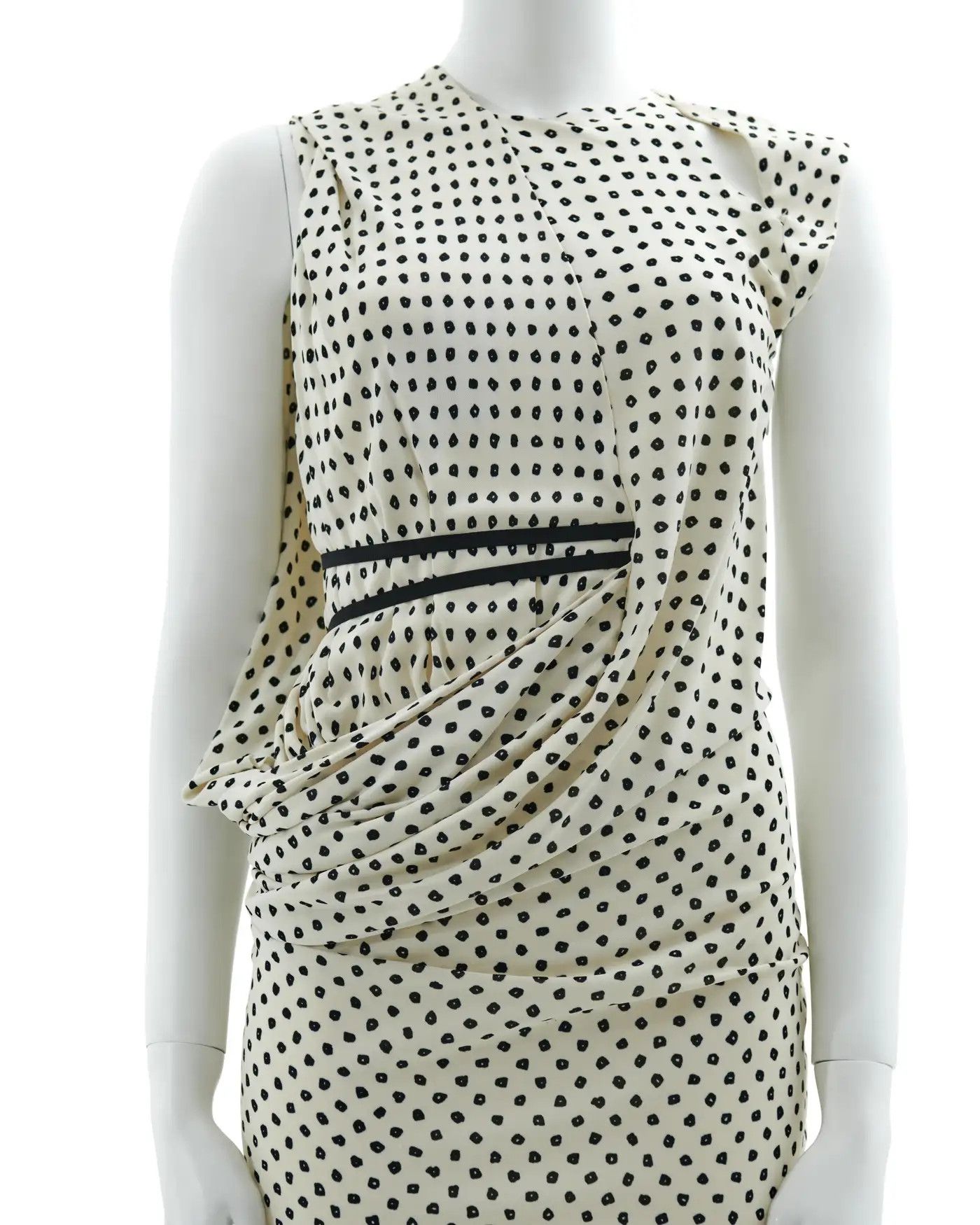 Balenciaga Resort 2009 Black and white printed asymmetric dress Size M / US 6-8 / IT 42-44 - 7 Thumbnail