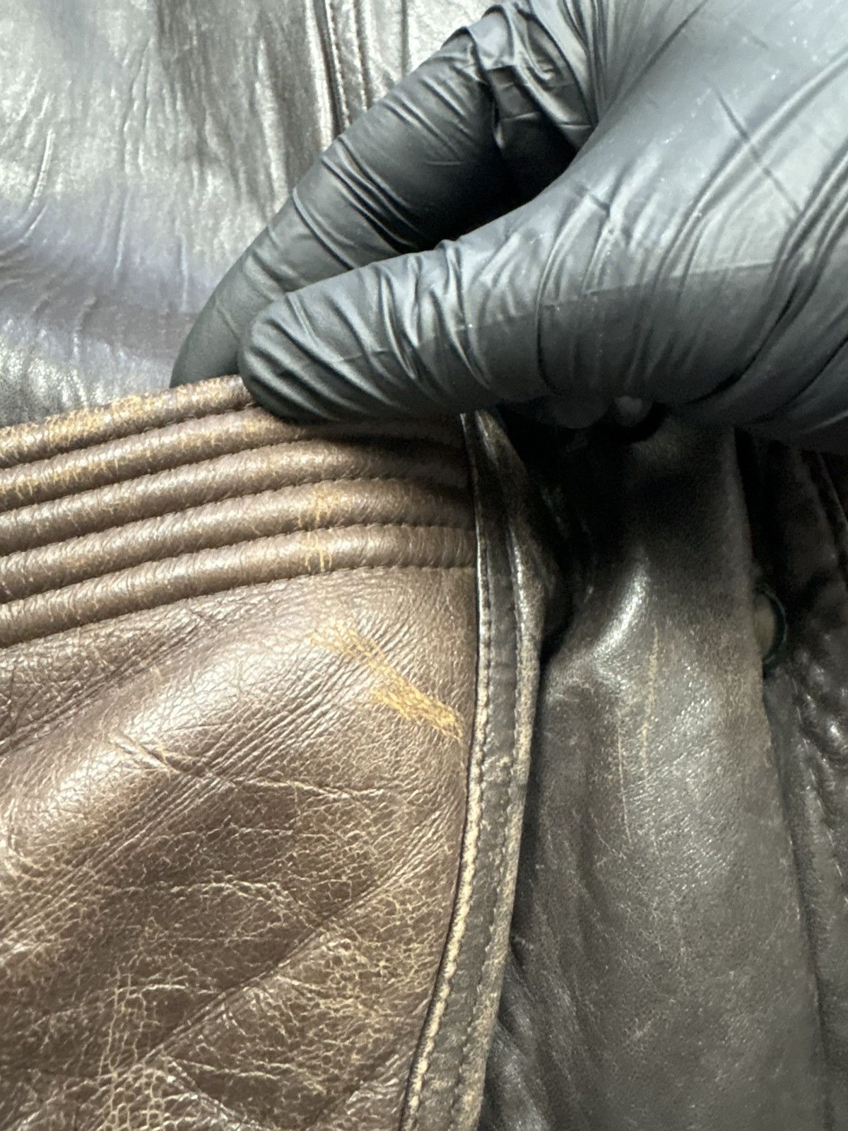 Vintage Vintage Italian Leather Shearling Jacket Aviator Brown Biker Size US M / EU 48-50 / 2 - 19 Thumbnail