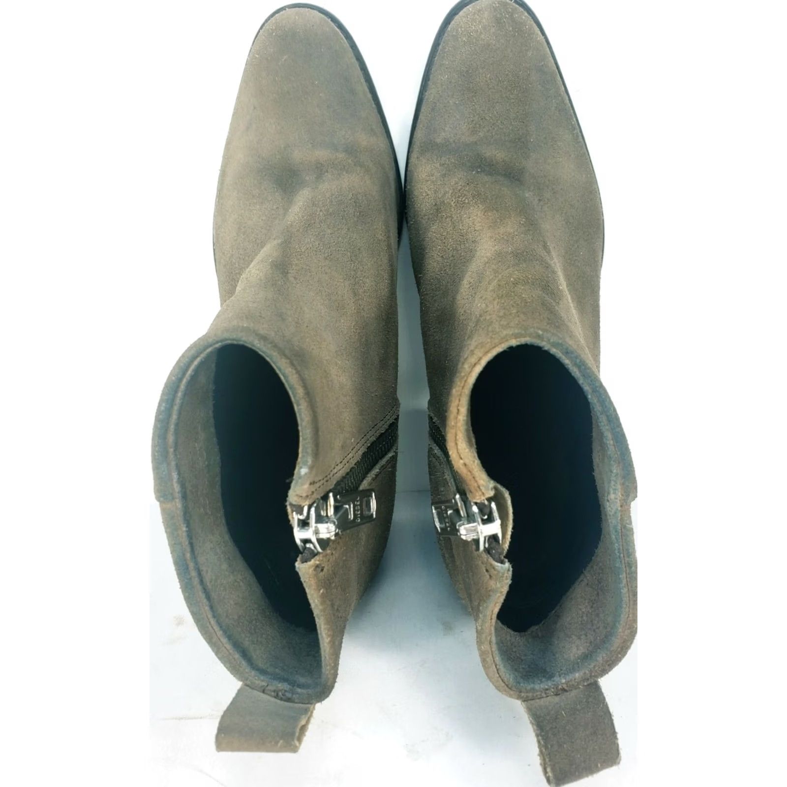 Diesel Diesel Pinky Women 8 39 Taupe Brown Suede Distressed Chelsea Side Zip Ankle Bootie Woman Boots Size US 8 / IT 38 - 7 Thumbnail