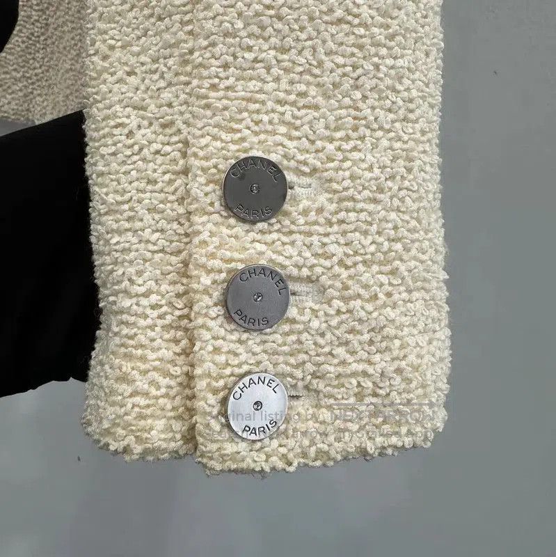 Chanel Chanel Cream Wool Women's Jacket . Size L / US 10 / IT 46 - 4 Thumbnail