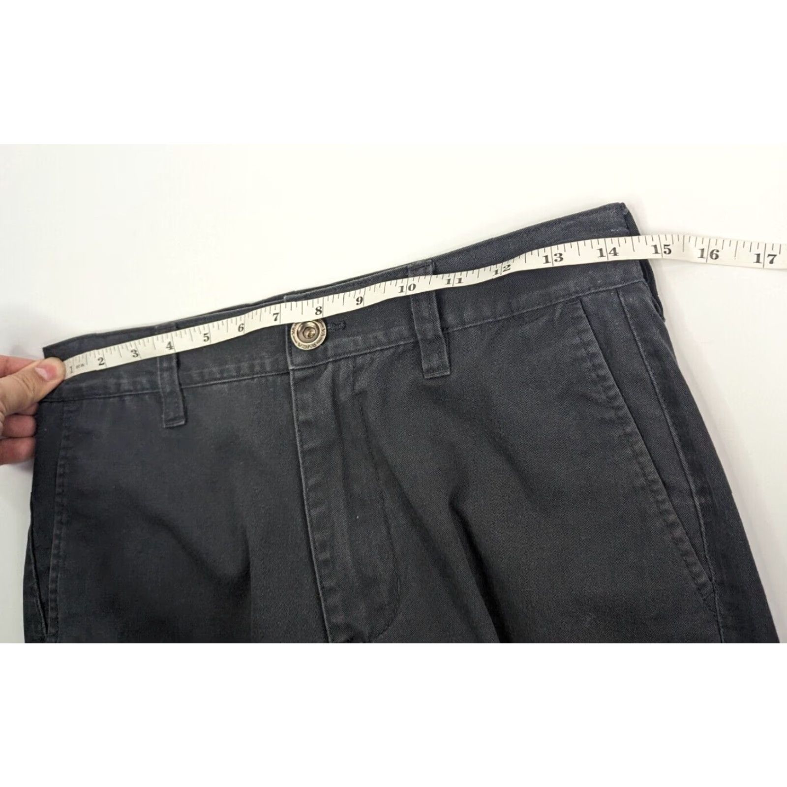 RVCA RVCA Chino Shorts Men 28 Black Slim Short - Casual, Travel, Workwear, Beach City Pattern Solid Button Zipper Logo Size US 28 / EU 44 - 7 Thumbnail