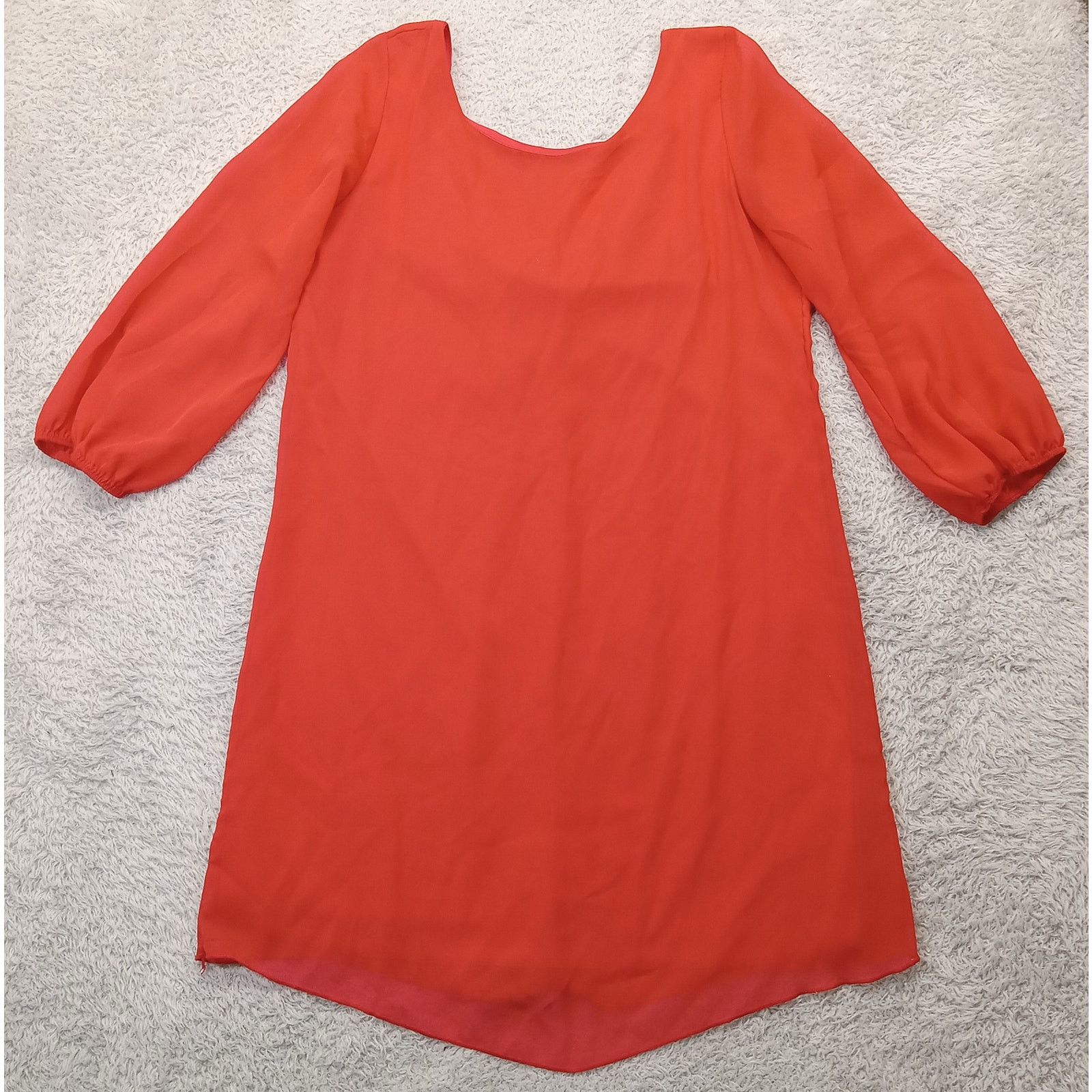 & Other Stories LTX USA Sheer Dress S Women's Red Bow Lined Size S / US 4 / IT 40 - 1 Thumbnail