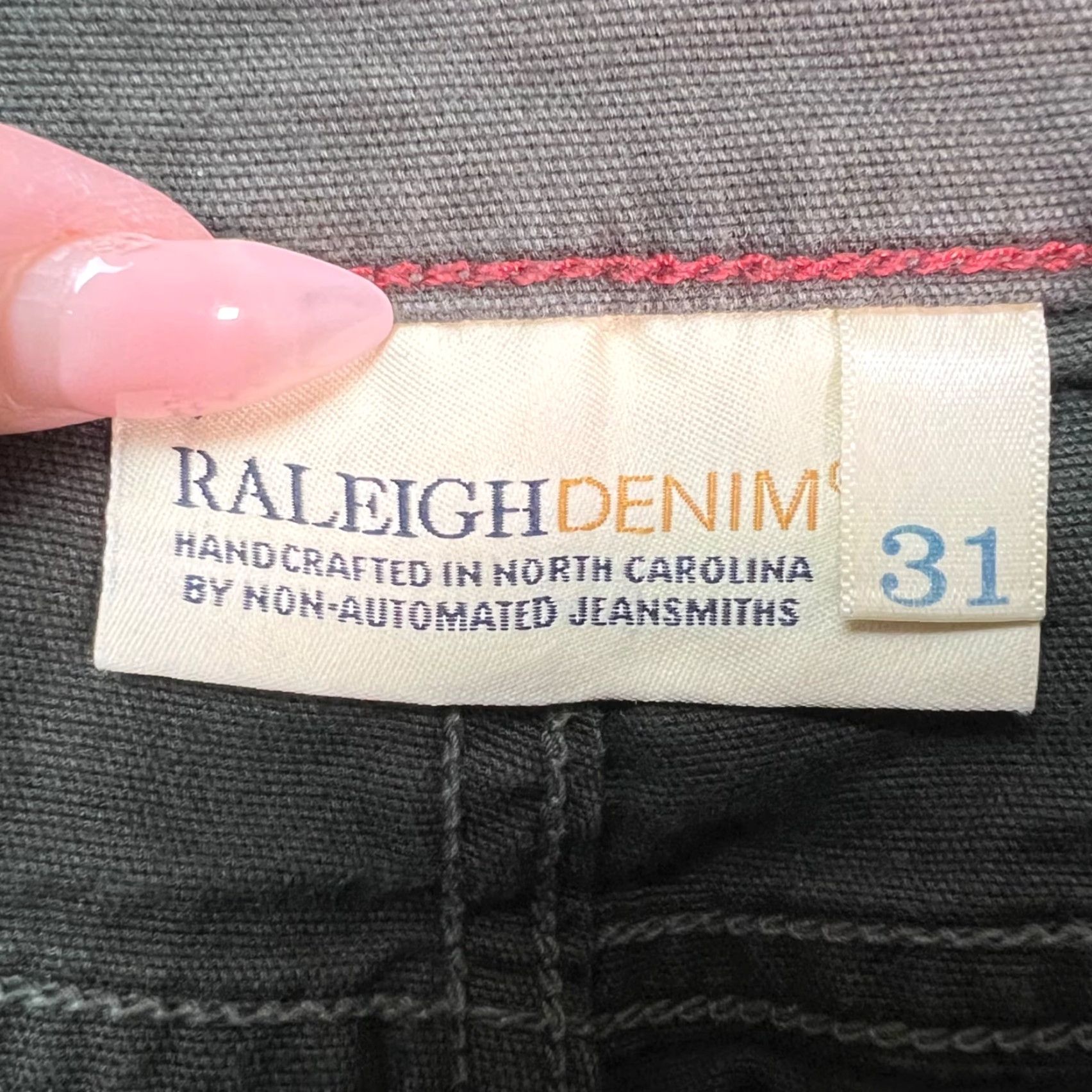 Raleigh Denim Raleigh Denim Mens Size 31 Jones Olive Green Tapered Leg Denim Jeans Size US 31 - 3 Thumbnail