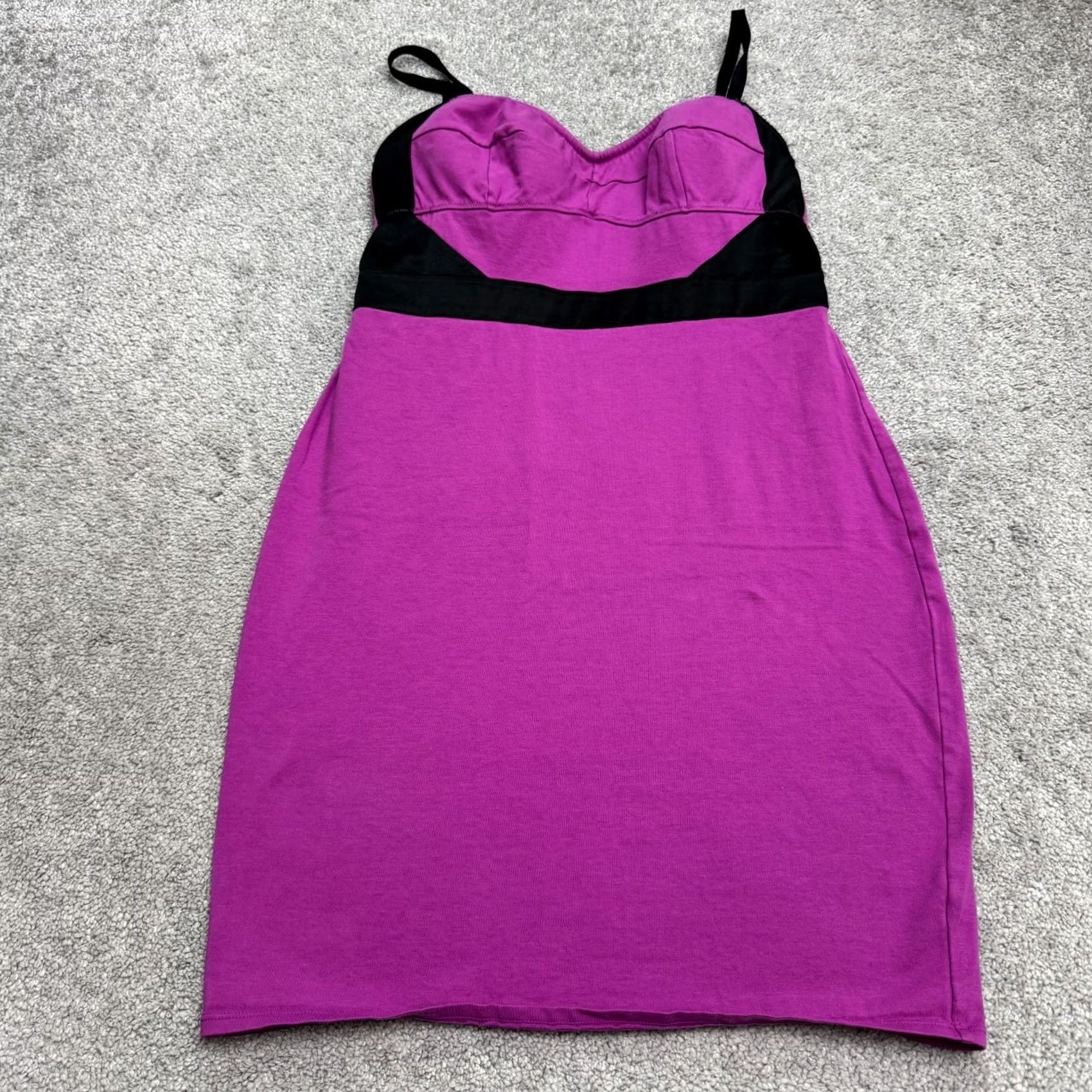 Victoria's Secret Victoria's Secret Purple Black Colorblock Cotton Blend Tank Midi Dress Womens Medium Size M / US 6-8 / IT 42-44 - 2 Thumbnail