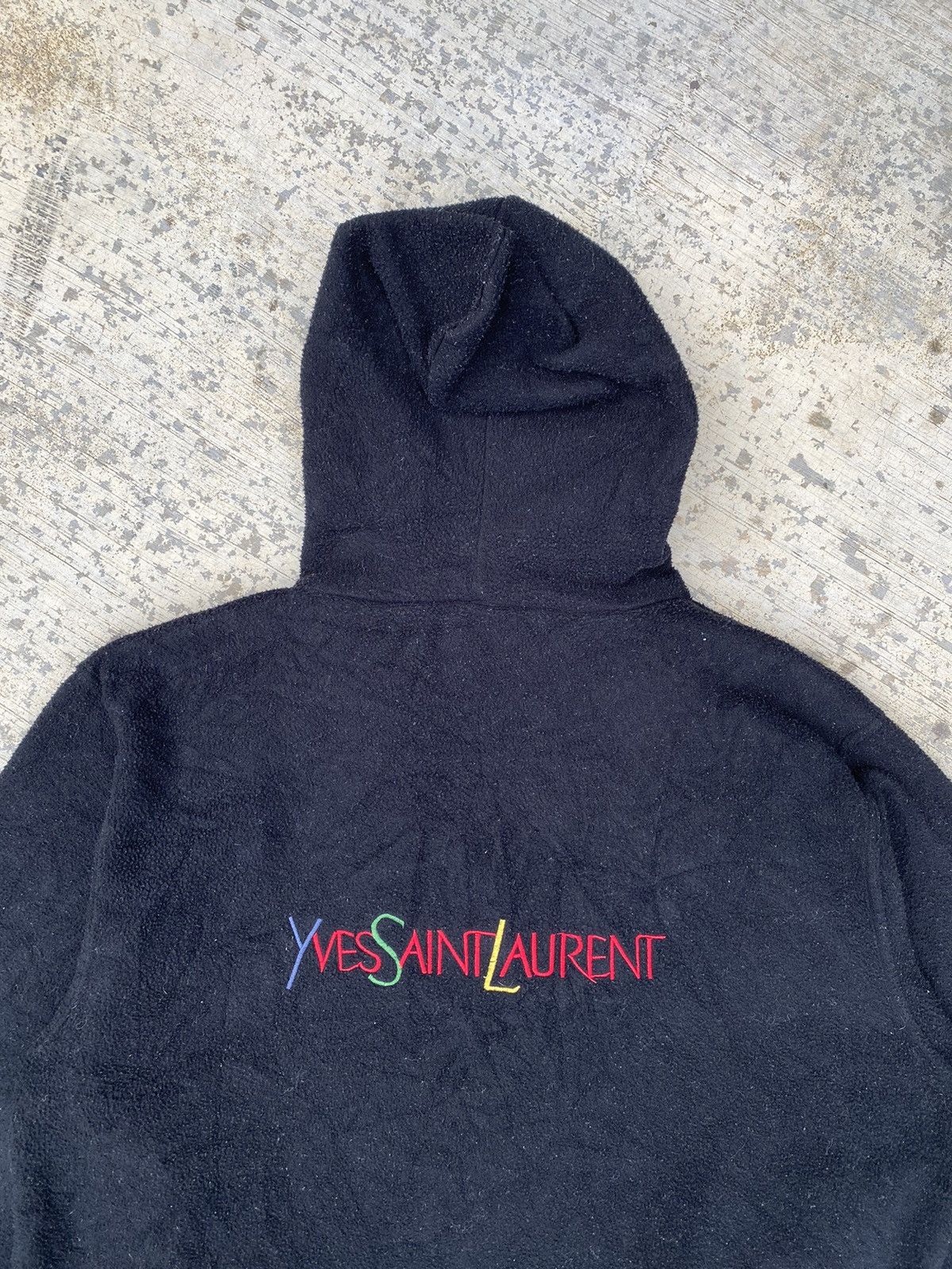 Yves Saint Laurent Yves Saint Laurent embroidery spellout fleece hoodies Size US L / EU 52-54 / 3 - 7 Thumbnail