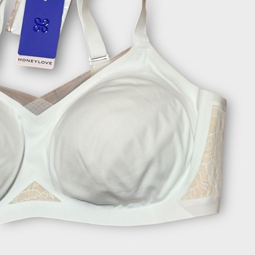 Other NEW Honeylove CrossOver Lace Bra 3X+ White Comfort Support W Size ONE SIZE - 10 Thumbnail
