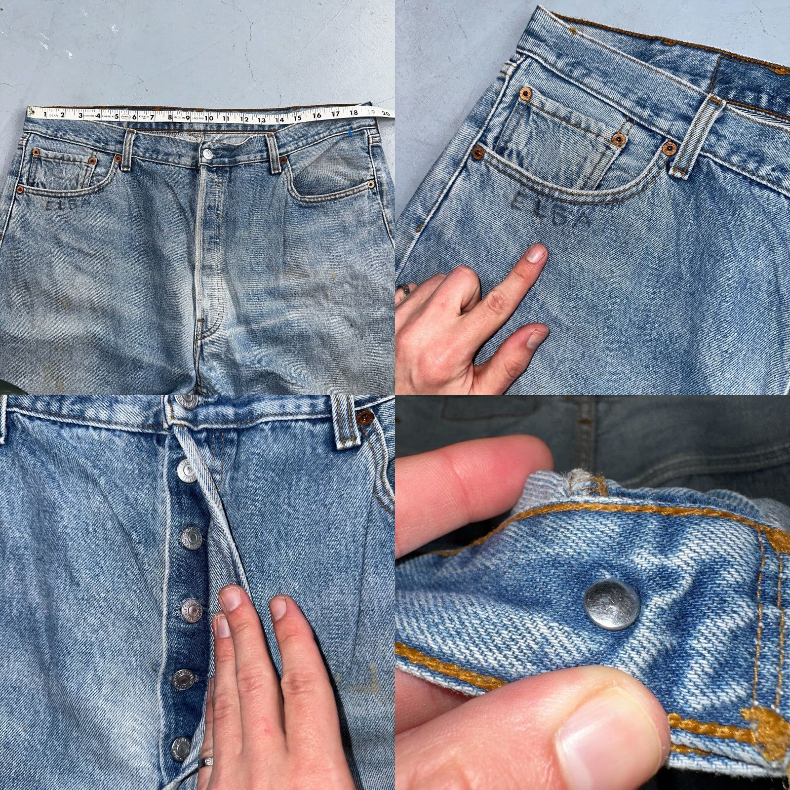 Levi's VINTAGE Levi's 501 Jeans Straight Fit Men 40x36 Light Wash 90s Y2K Cotton denim Size US 40 / EU 56 - 8 Thumbnail