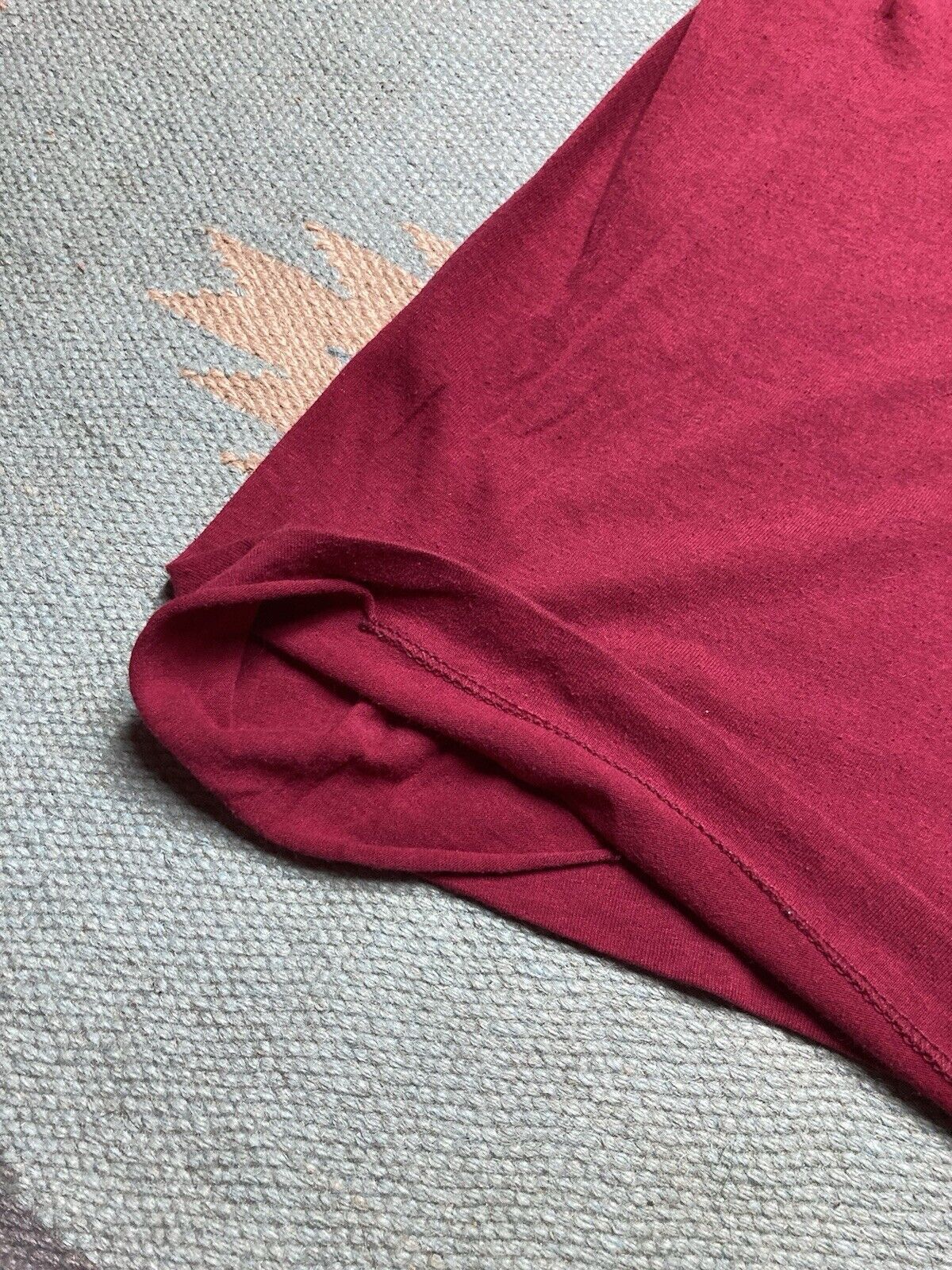 Fruit Of The Loom × Vintage VTG 80s pocket t shirt blank maroon fruit of the loom 3XL Size US XXL / EU 58 / 5 - 2 Thumbnail