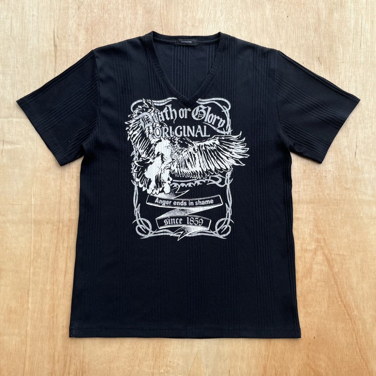 Japanese Brand PETITREITRE DEATH OR GLORY Y2K VNECK PUNK IF SIX WAS NINE Size US XL / EU 56 / 4 - 1 Thumbnail