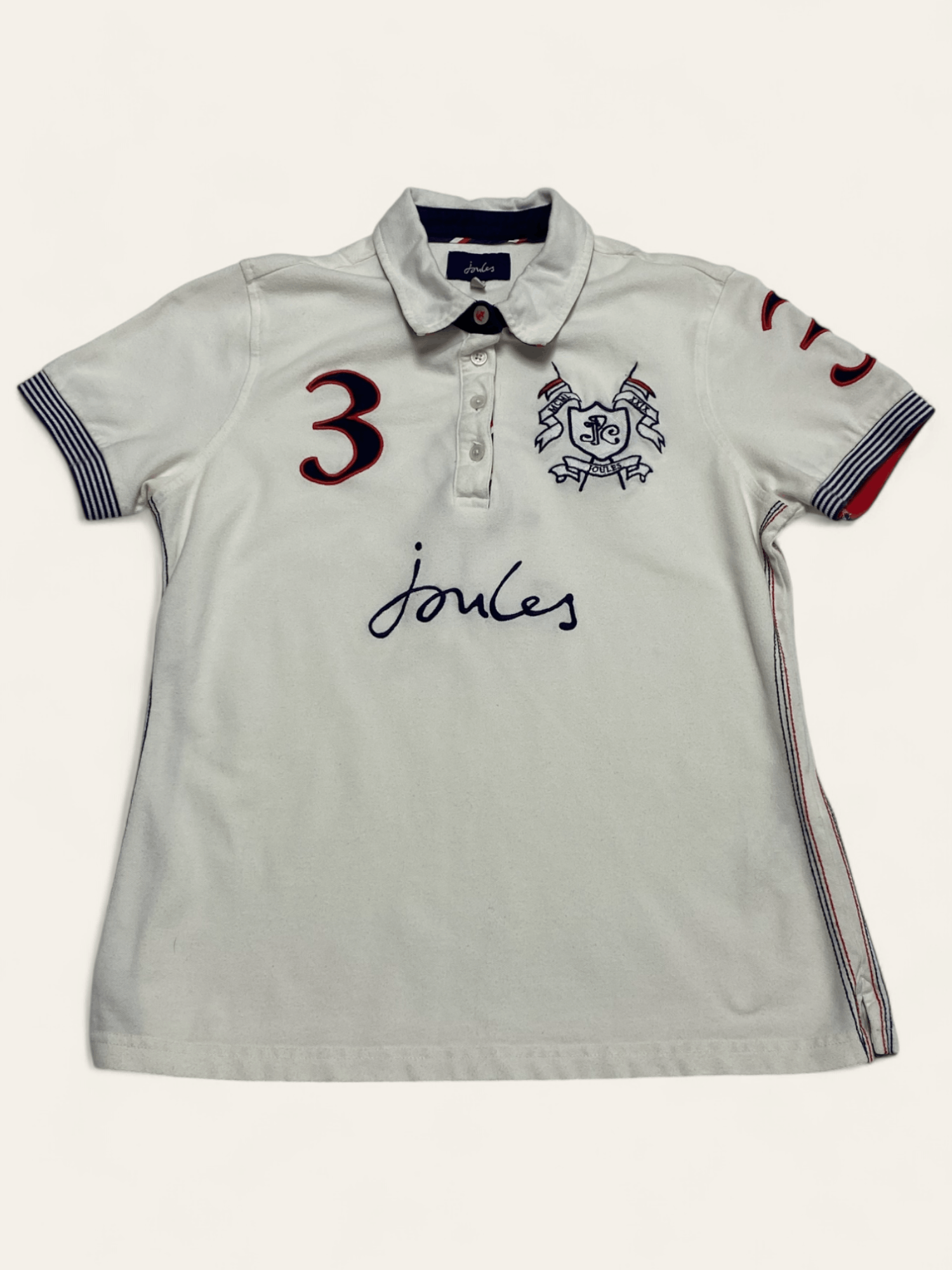 Vintage JOULES GOLF POLO CLUB White Polo Shirt Number 3