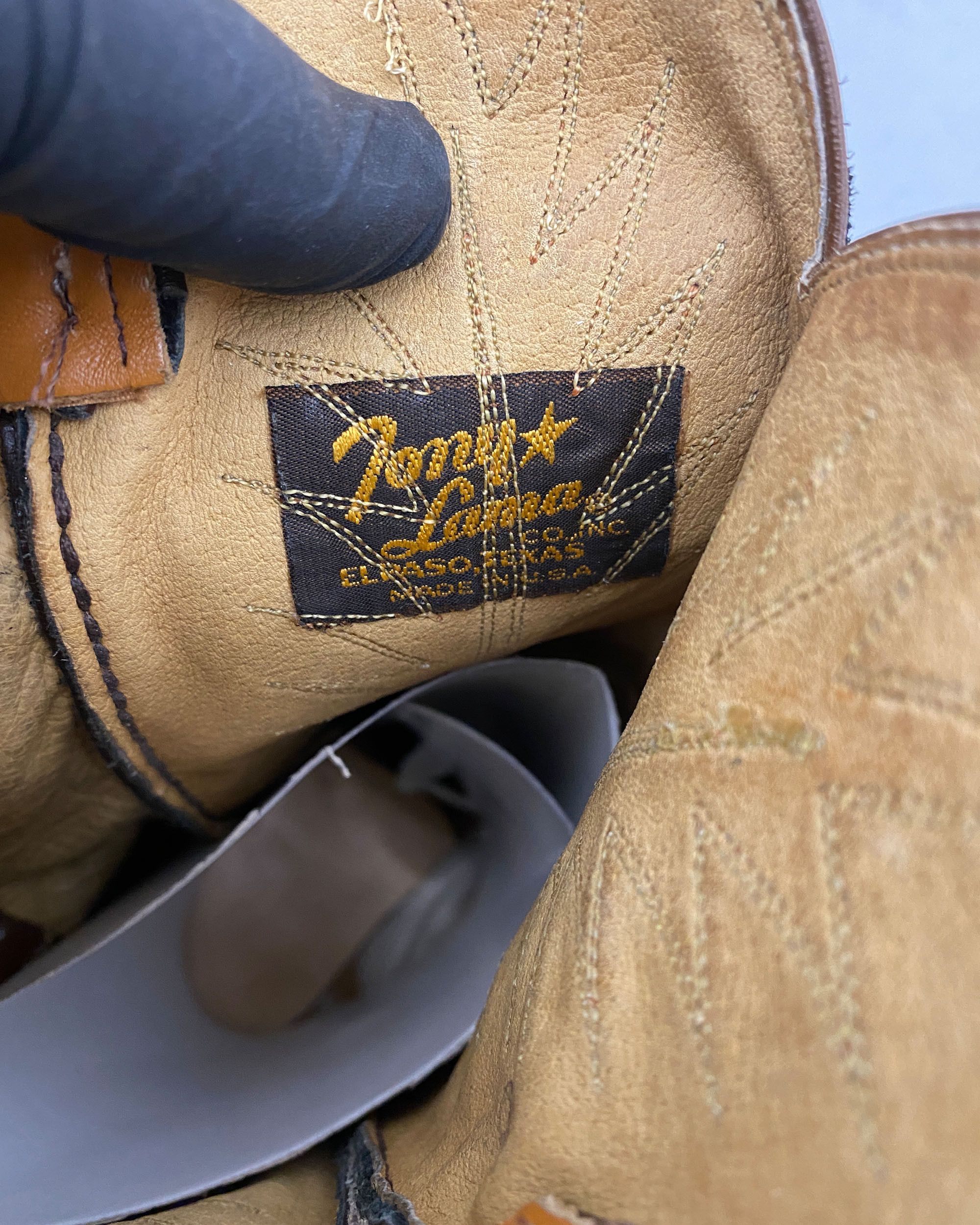 Tony Lama 1990s Two Tone Cowboy Boots Size US 8.5 / EU 41-42 - 9 Thumbnail