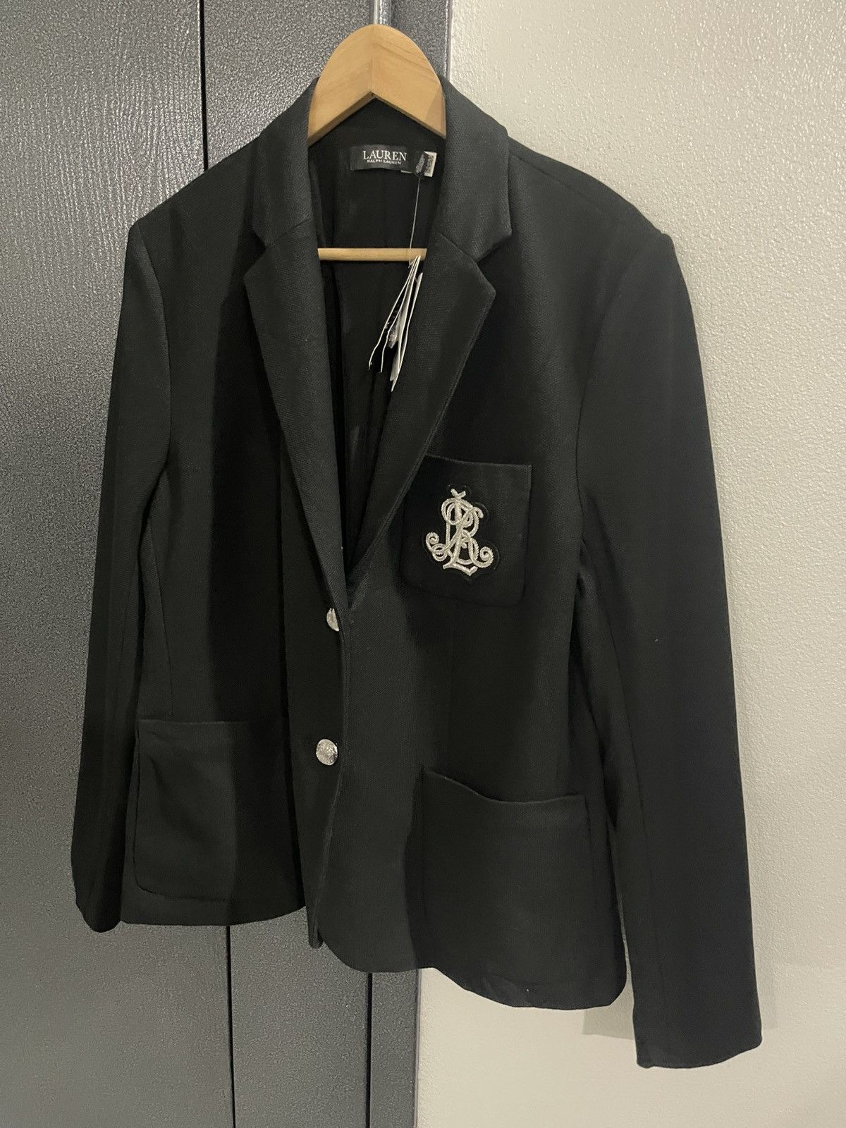 Lauren Ralph Lauren × Ralph Lauren Lauren Ralph Lauren Patch Jacquard Blazer Black Jacket Size L / US 10 / IT 46 - 3 Thumbnail