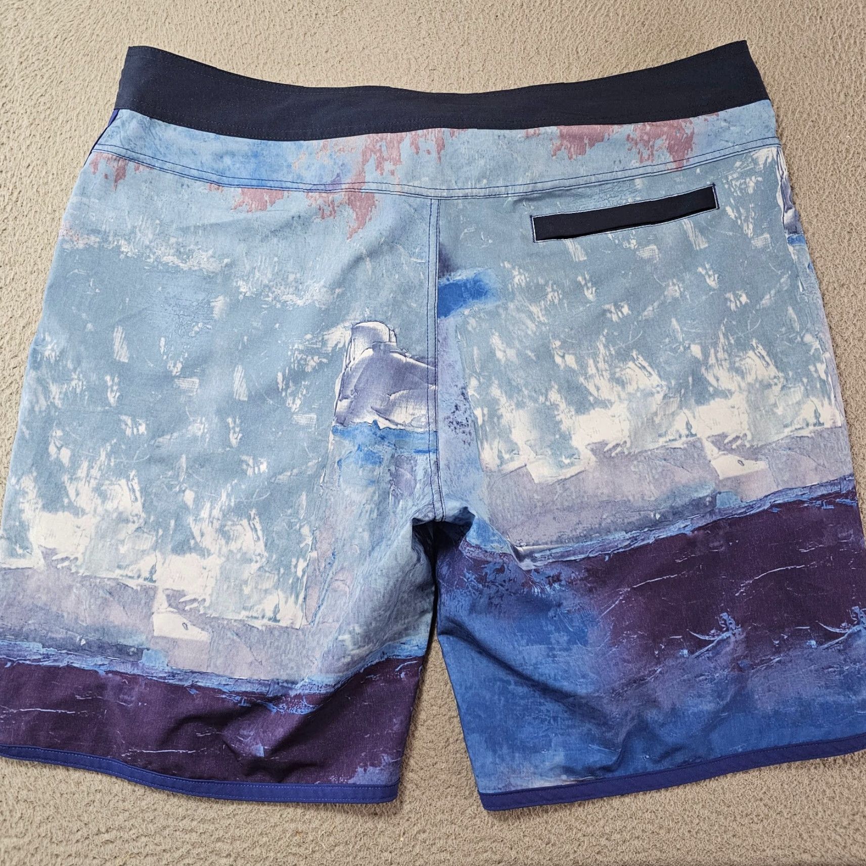 Prana prAna Swim Trunks Mens 38 Board Shorts Blue UPF 50+ Quick Dry Surfing Pockets Drawstring 100% Polyester Casual Nature Aloha Vintage No Mens Size US 38 / EU 54 - 3 Thumbnail
