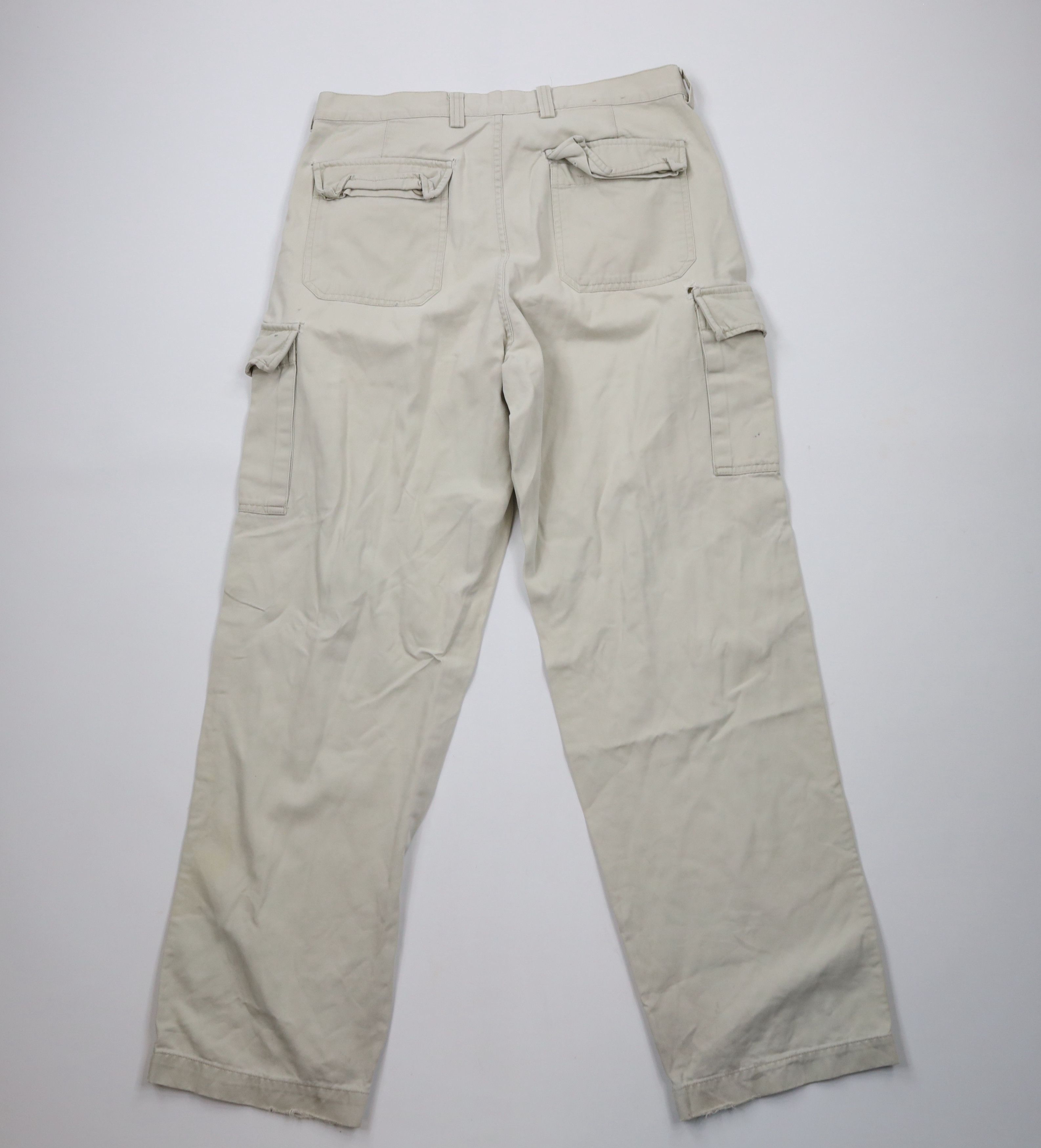 Gap × Vintage Vintage 90s Y2K Gap Baggy Wide Leg Cargo Pants Beige Cotton Size US 34 / EU 50 - 9 Thumbnail