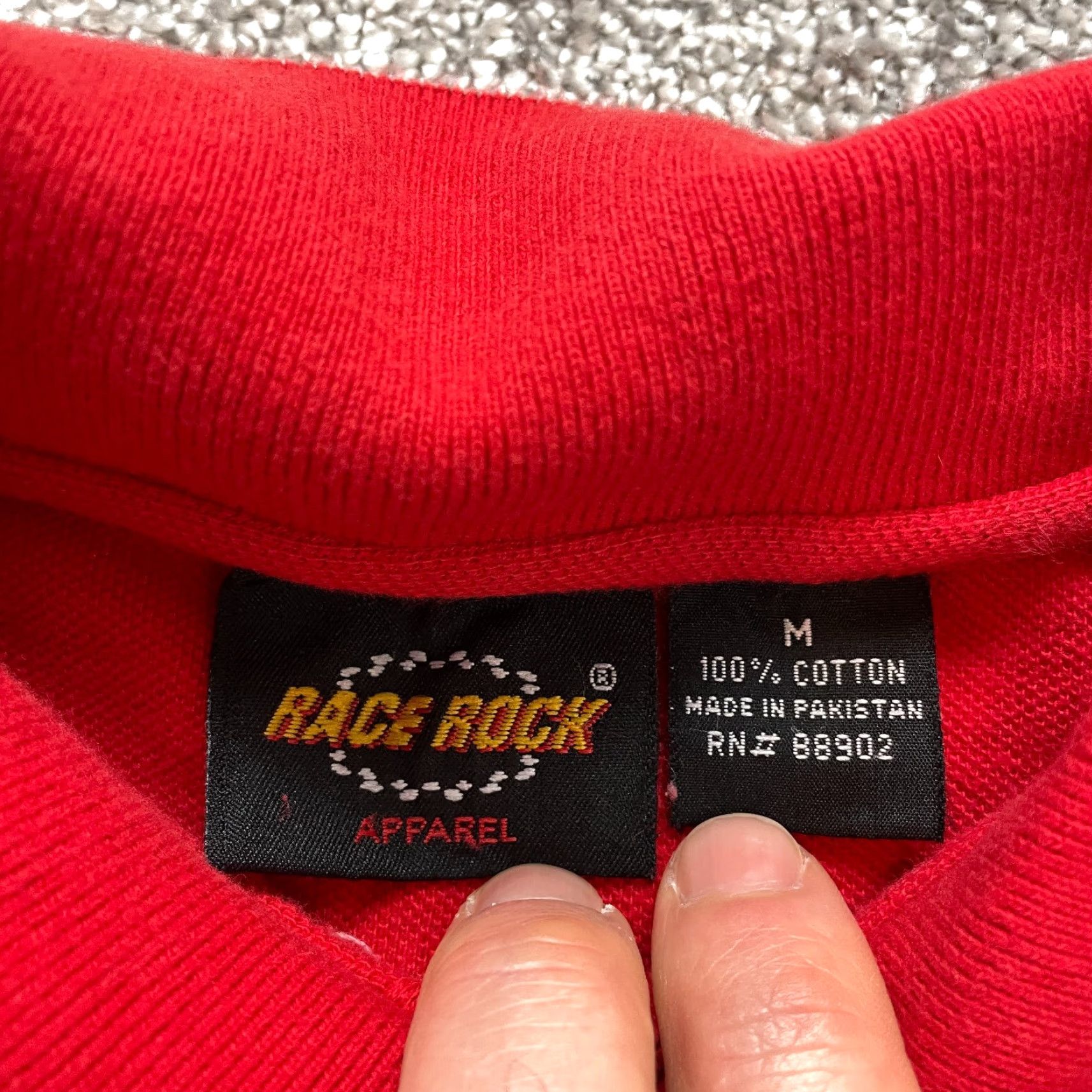 Vintage VINTAGE Race Rock Polo Shirt Mens Medium Red Collared Logo Cotton Rugby Shirt Polo Size US M / EU 48-50 / 2 - 5 Thumbnail