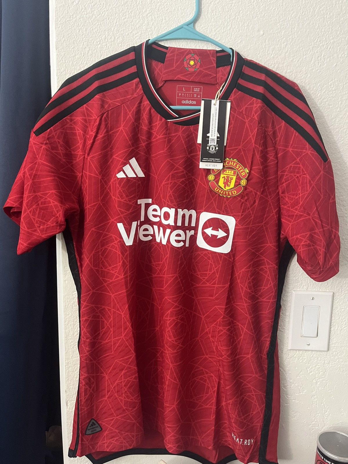 Adidas Adidas Manchester United 23/24 Home Authentic Soccer Jersey Size US L / EU 52-54 / 3 - 1 Thumbnail