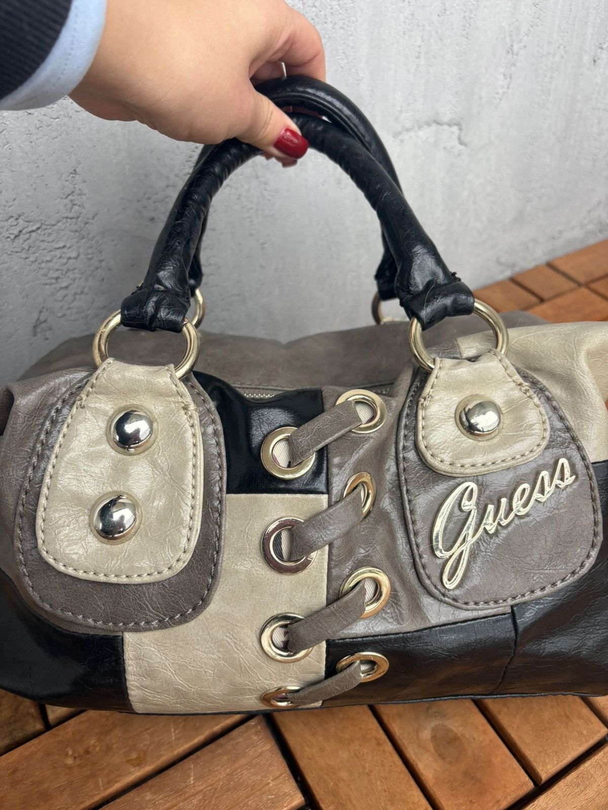 Guess Guess Patchwork Y2K Satchel Bag Size ONE SIZE - 6 Thumbnail