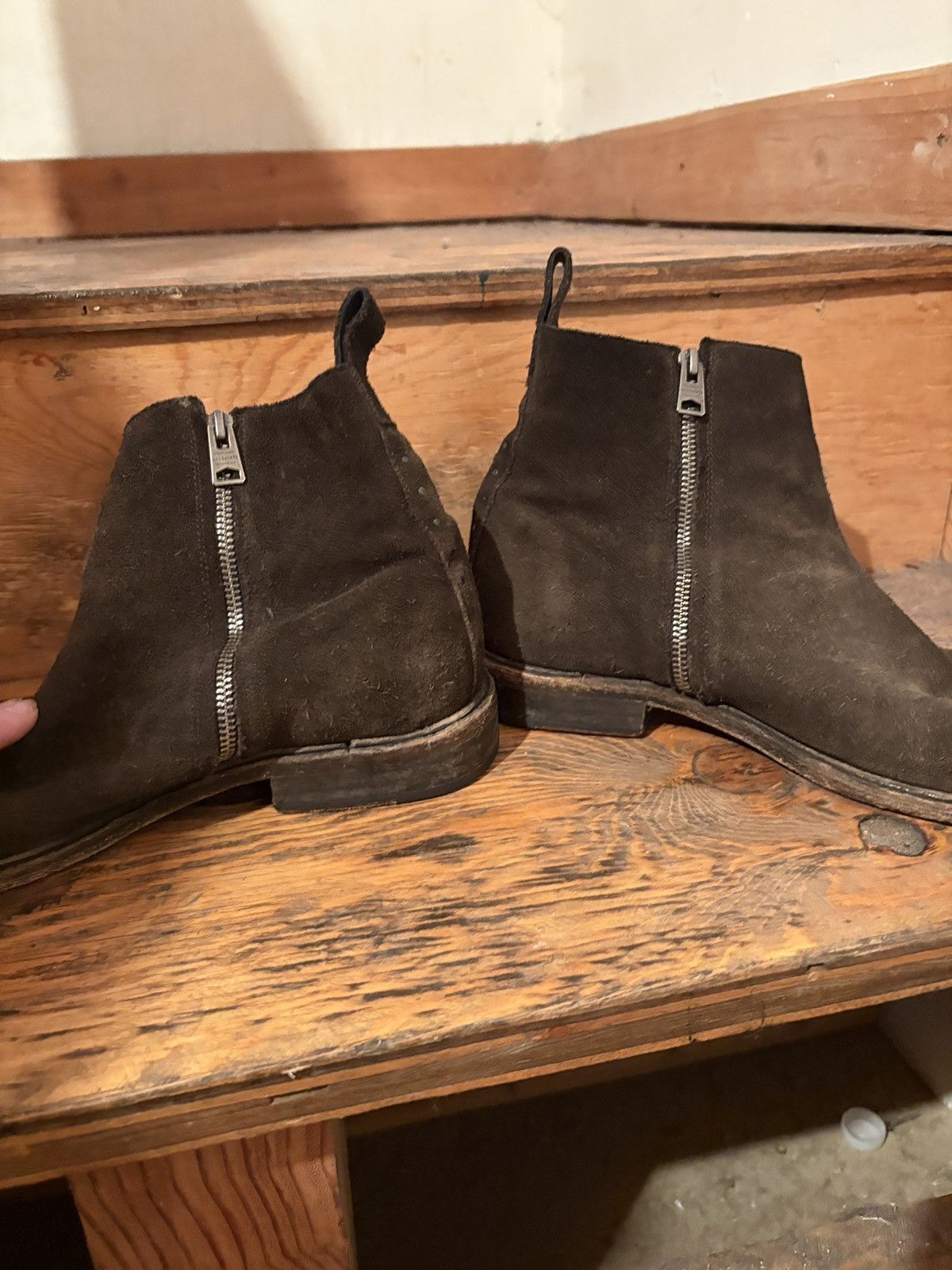 Allsaints Brown Suede Boots Size US 14 / EU 47 - 3 Thumbnail