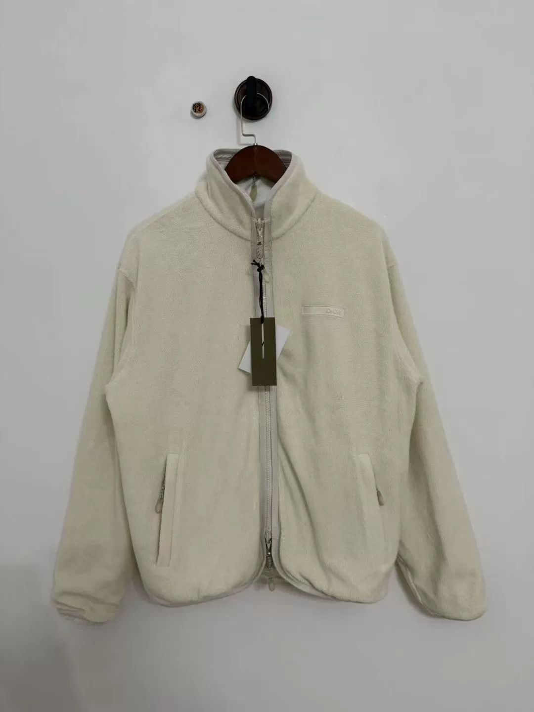 Dior Beige Stand-Up Collar Zipper Jacket