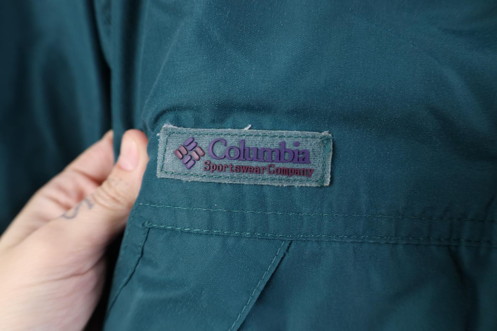 Columbia Vintage90s Columbia Hooded Rain Parka Jacket Coat Green Size US M / EU 48-50 / 2 - 4 Thumbnail