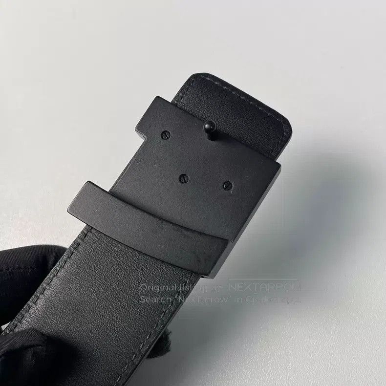 Louis Vuitton Louis Vuitton Black Checkerboard Letter Leather Belt Size ONE SIZE - 6 Thumbnail
