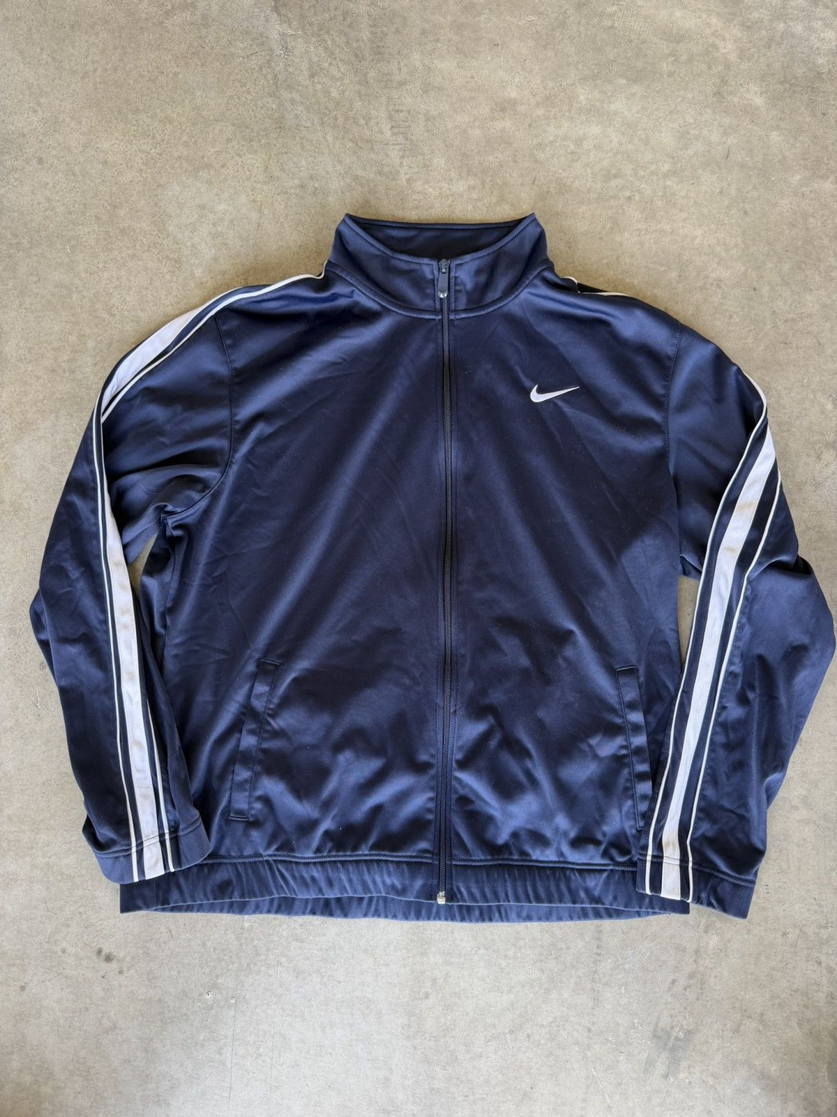 Nike Vintage Nike Full Zip Navy Track Jacket Size US XL / EU 56 / 4 - 1 Thumbnail
