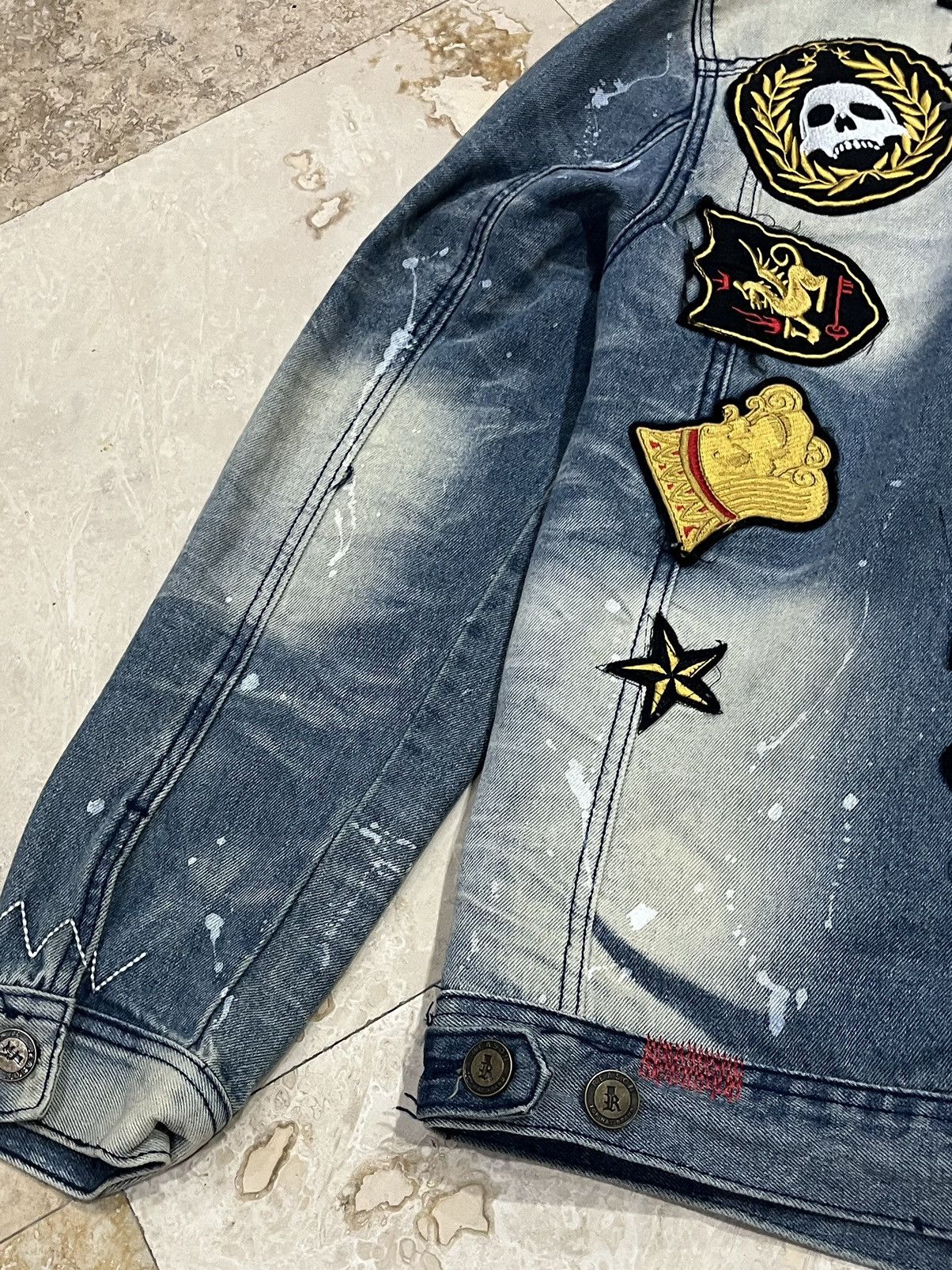 Reason CRAZY Y2K Reason Patched Distressed Denim Jacket Size US S / EU 44-46 / 1 - 12 Thumbnail