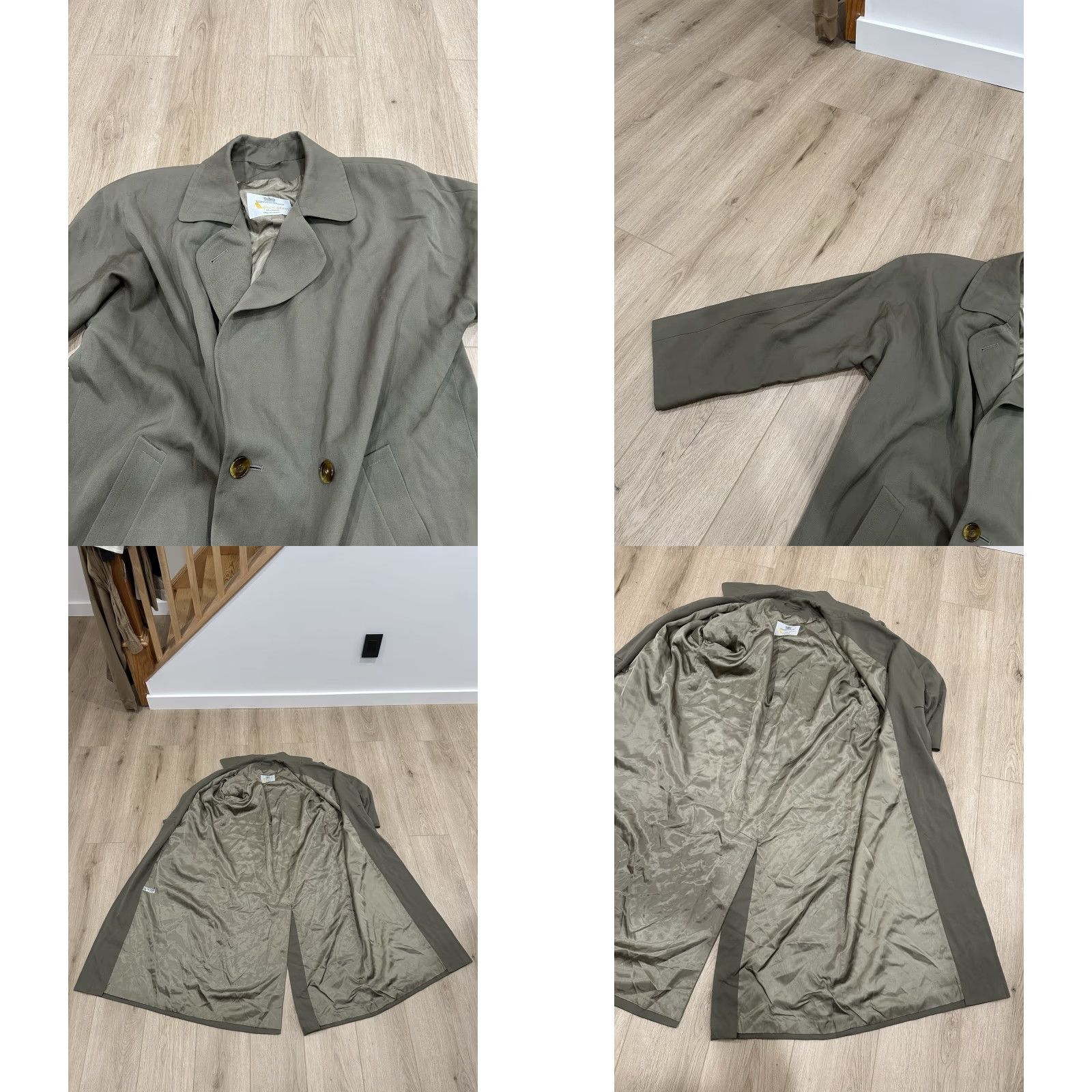 Aquascutum VINTAGE Aquascutum Trench Coat Women Green Belted Long Wool Jacket 10 Regular Beige Size L / US 10 / IT 46 - 8 Thumbnail